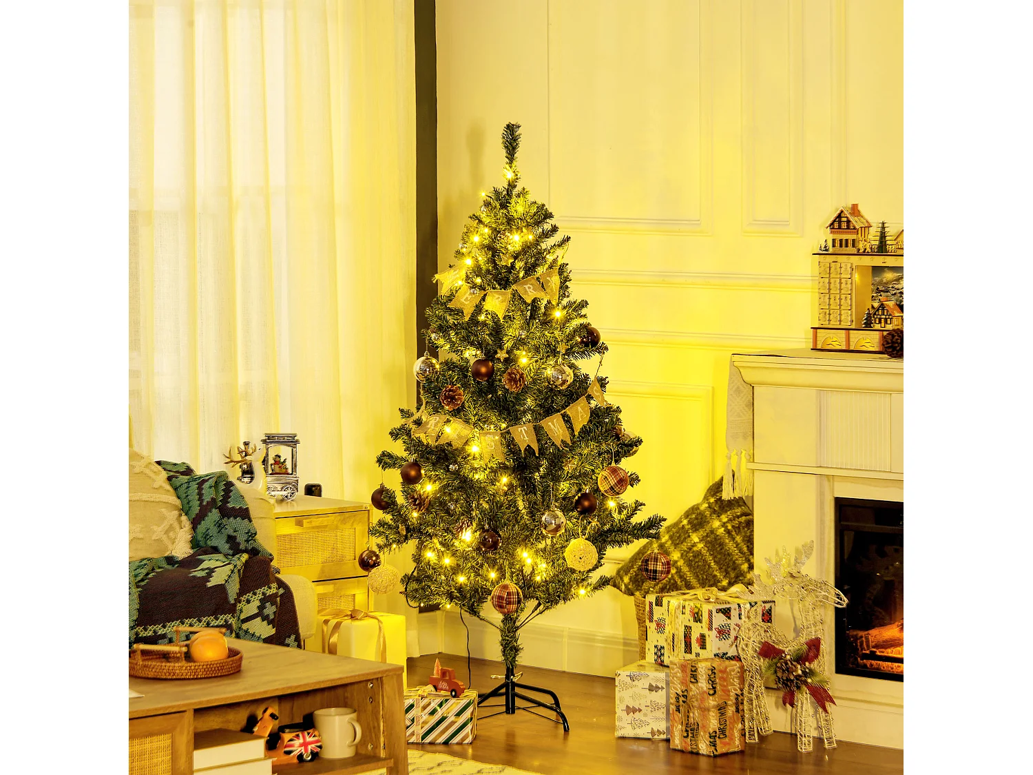 Árbol de navidad verde 91x91x150 cm HOMCOM