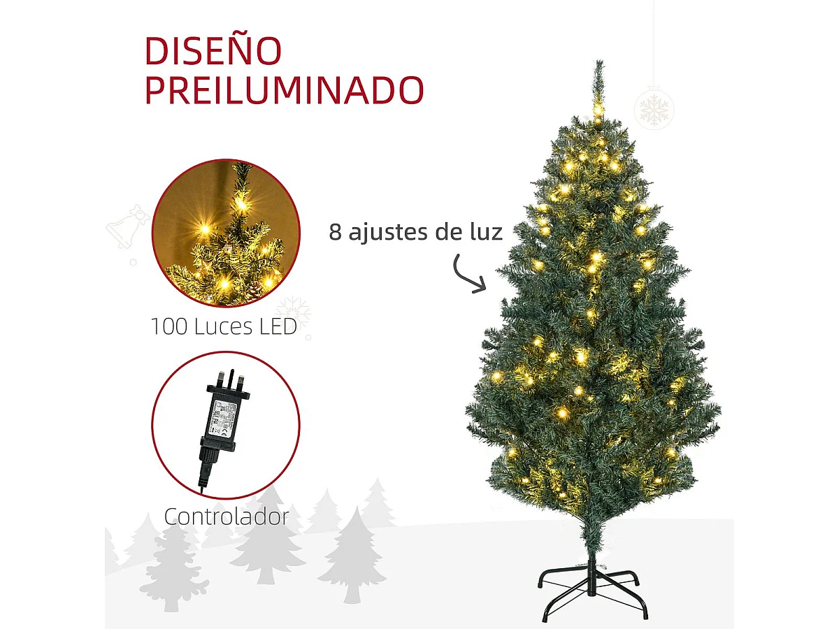 Árbol de navidad verde 91x91x150 cm HOMCOM