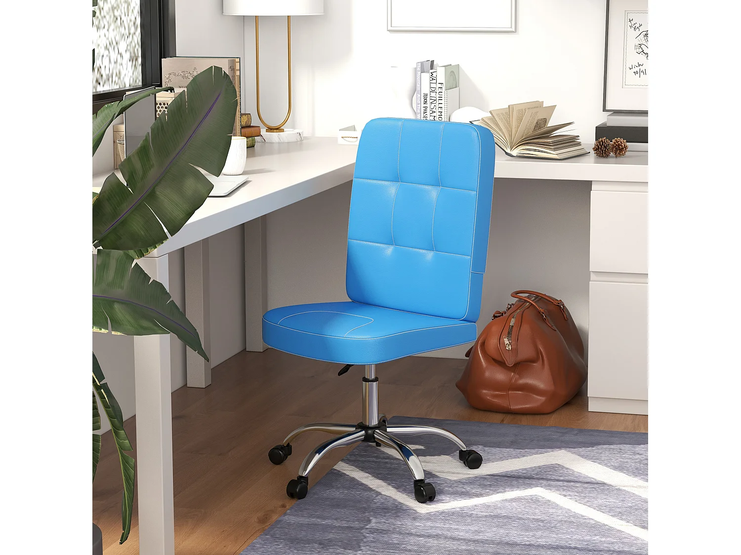 Silla de oficina azul 45x59x100 cm Vinsetto