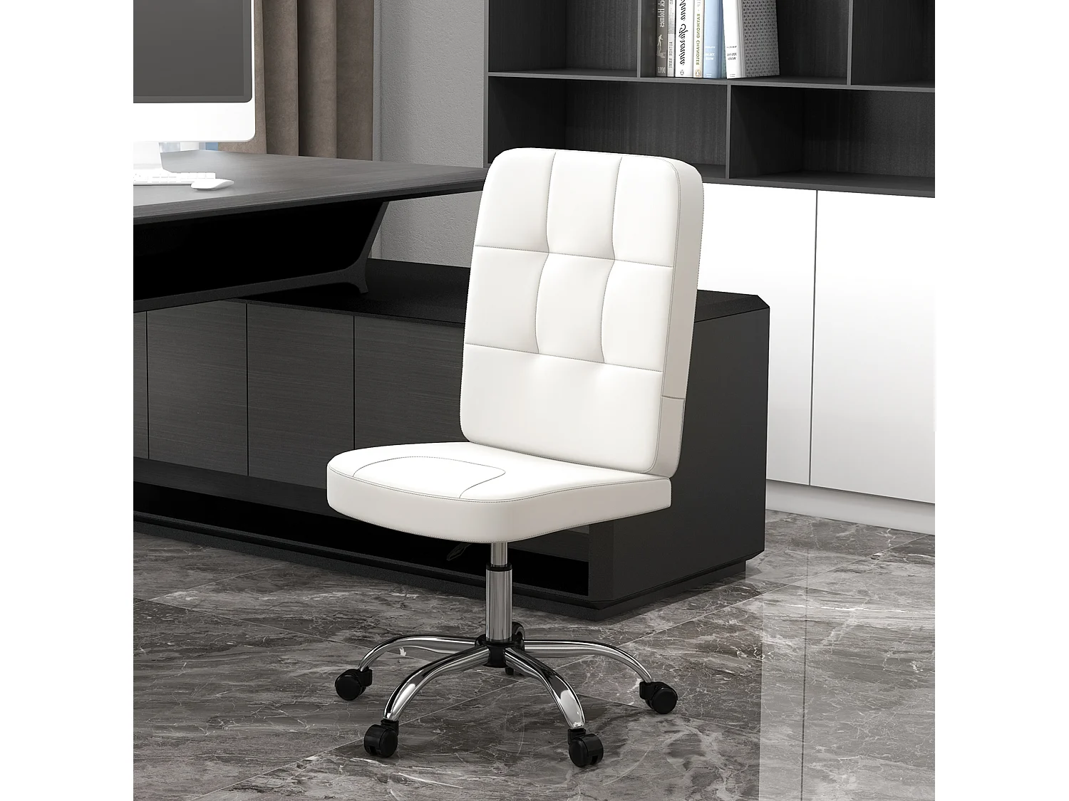 Silla de oficina blanco 45x59x100 cm Vinsetto