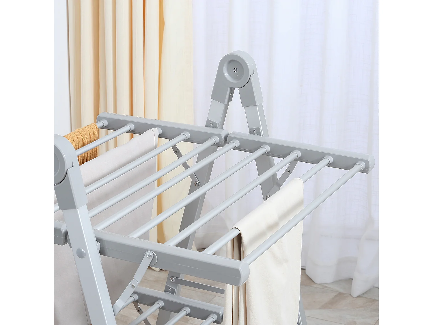 Tendedero eléctrico plegable plata 66x64x101 cm HOMCOM