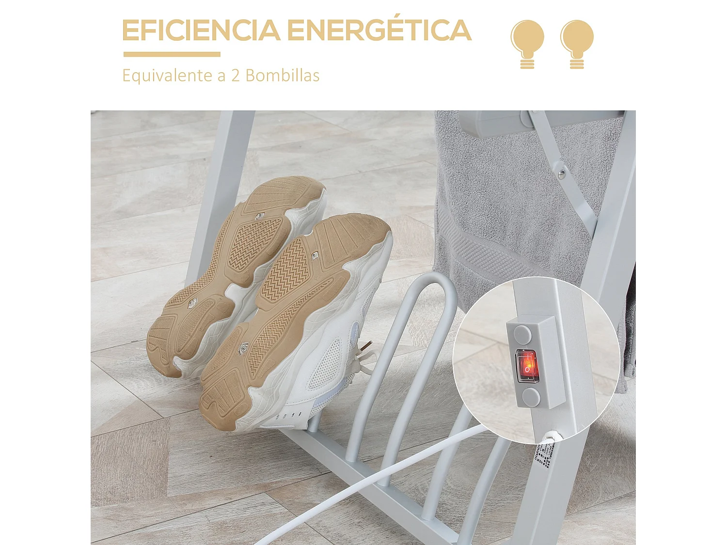Tendedero eléctrico plegable plata 66x64x101 cm HOMCOM