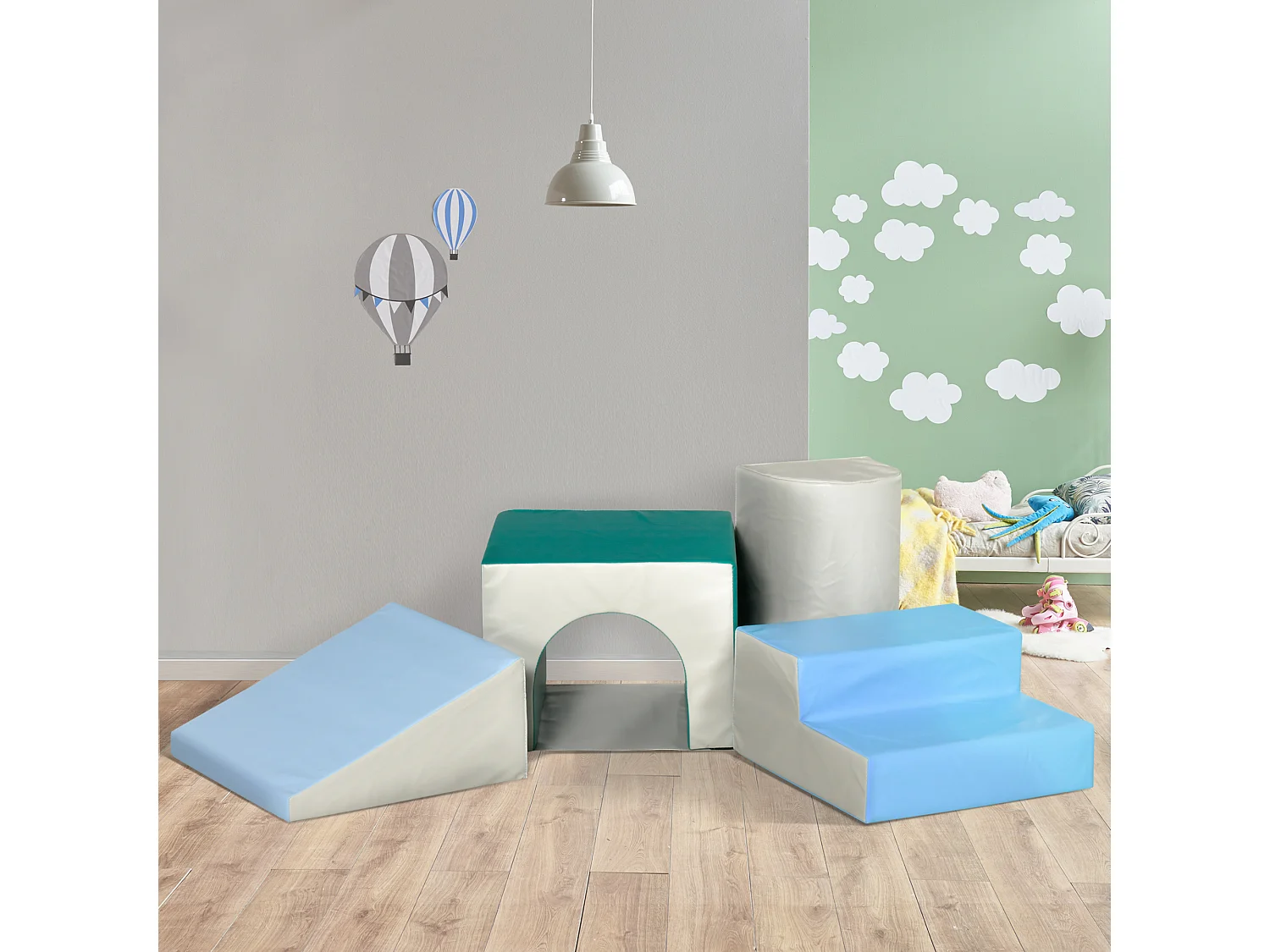 Juego de 4 bloques de espuma multicolor 150x50x39 cm HOMCOM