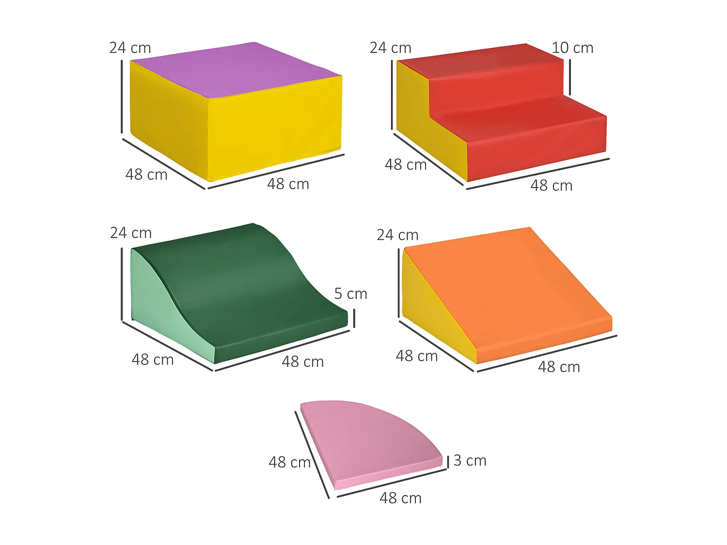 Bloques de espuma multicolor 150x100x24 cm HOMCOM
