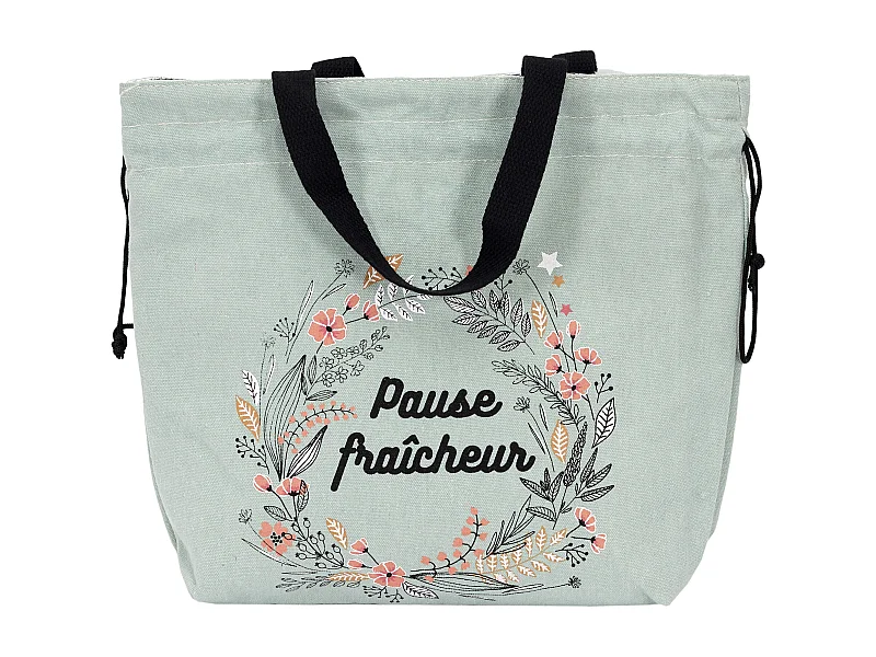 Lunch Bag Sac Fraicheur En Tissu 29x30cm Vert
