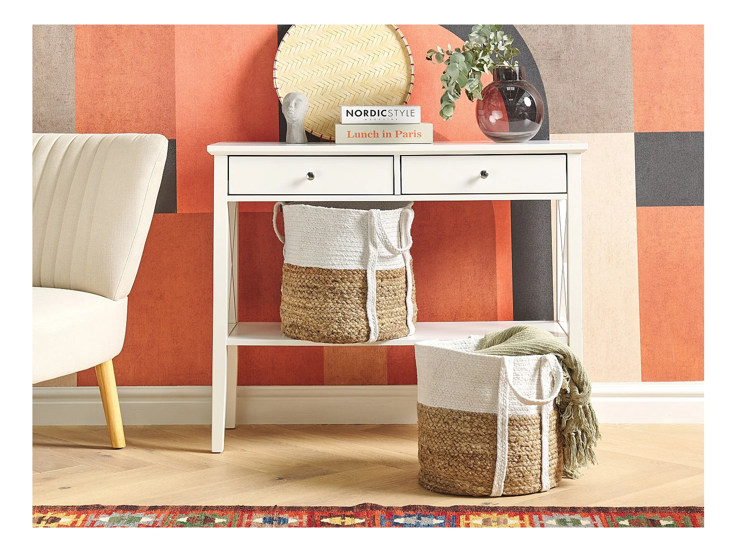 Lot de 2 paniers BELLPAT Jute Naturel