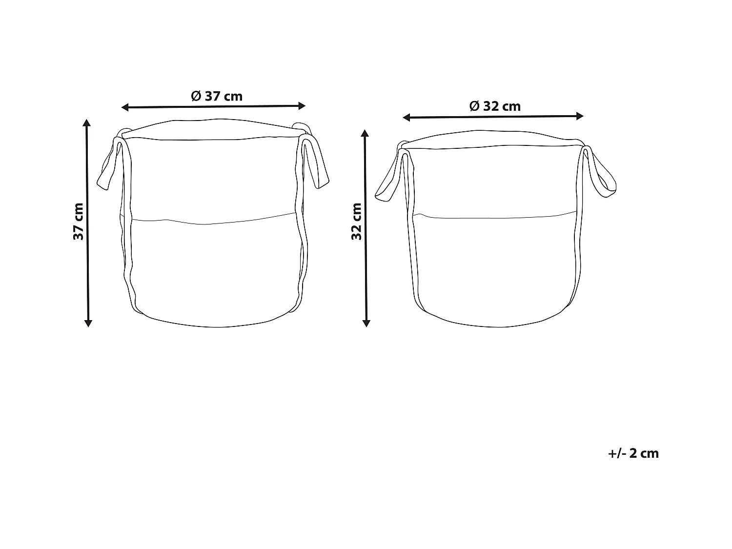 Lot de 2 paniers BELLPAT Jute Naturel