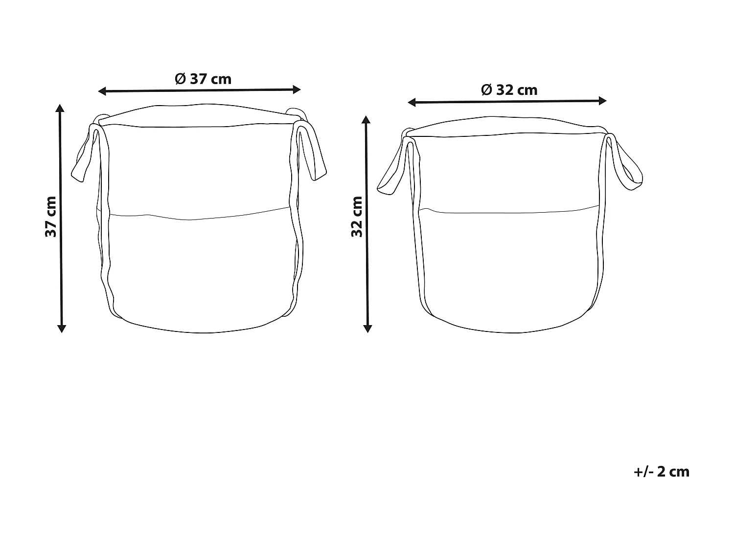 Lot de 2 paniers BELLPAT Jute Naturel