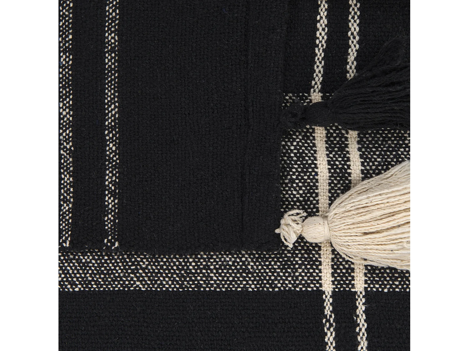 Tagesdecke Rechteckig 130 x 170 cm aus Baumwolle mit Karomuster Schwarz Kulac