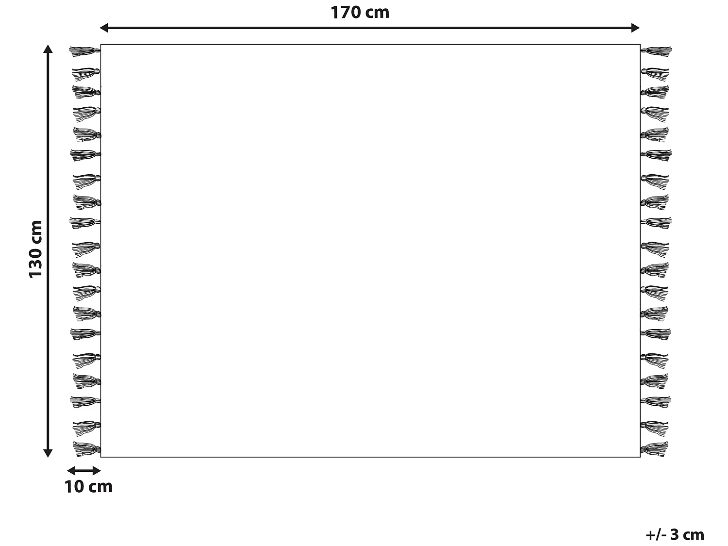 Koc KULAC Bawełna 130 x 170 cm Czarny