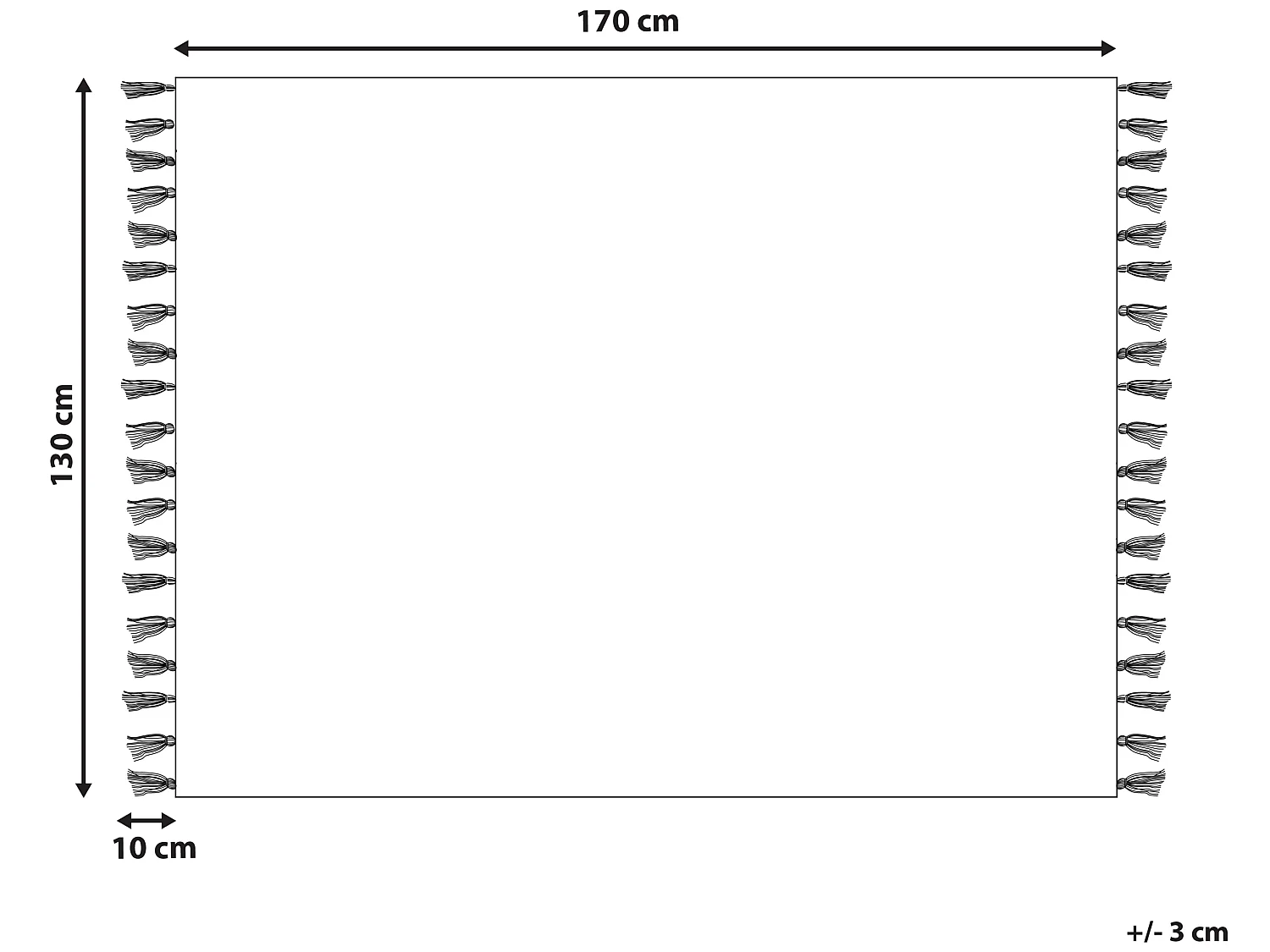 Plaid KULAC Katoen 130 x 170 cm Zwart
