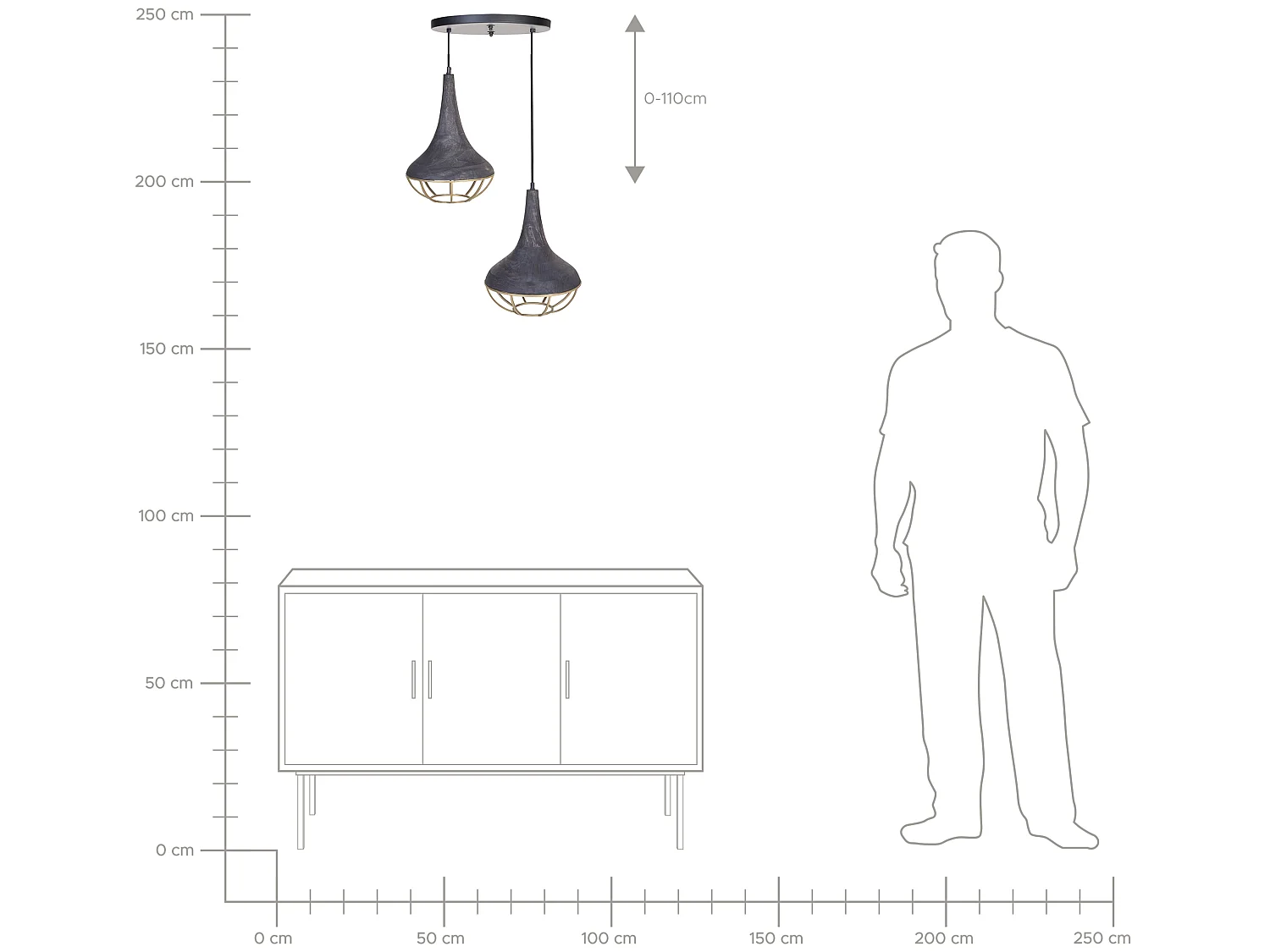 Hängelampe BAGMATI Mango Holz Schwarz