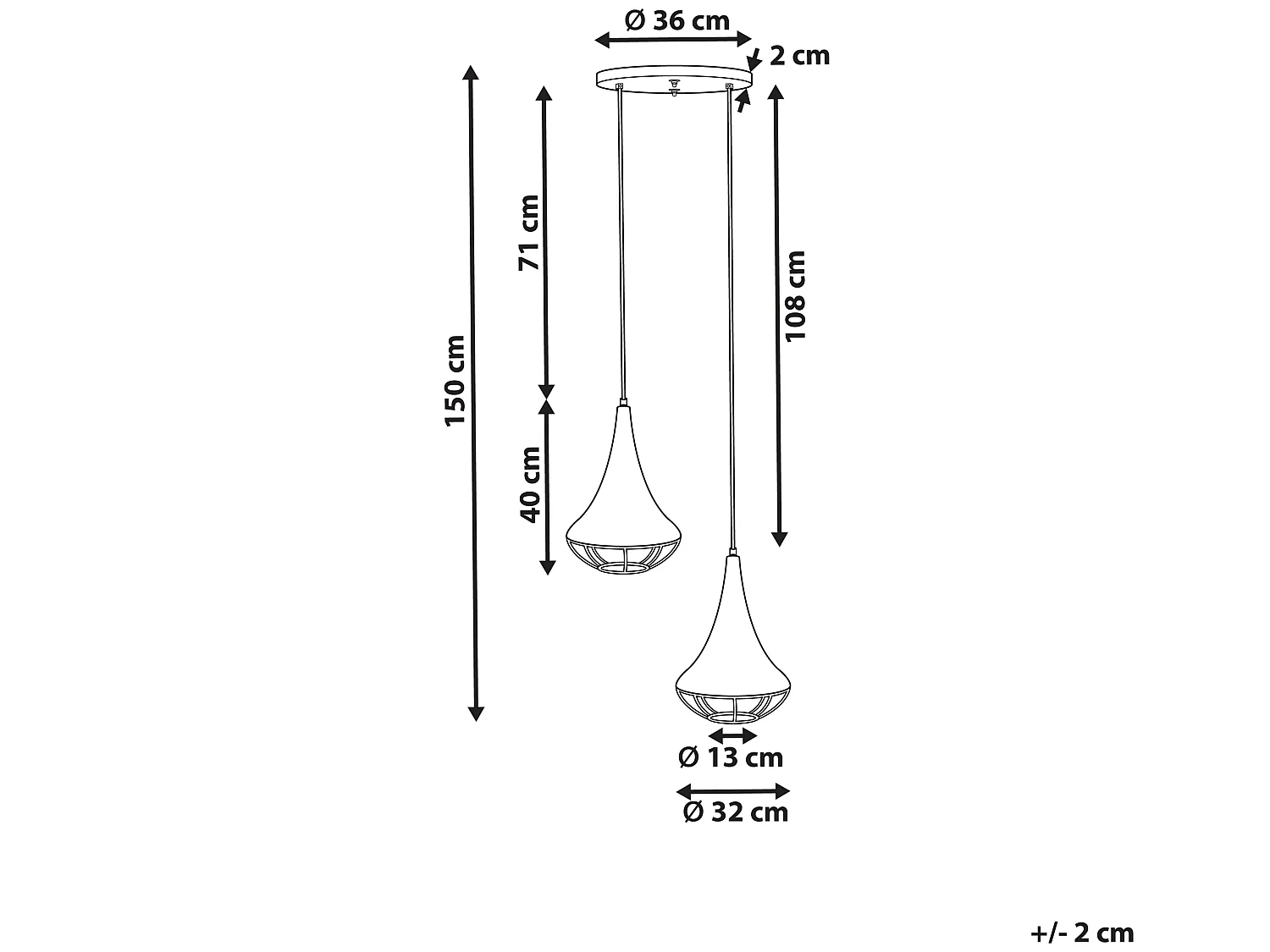 Hängelampe BAGMATI Mango Holz Schwarz