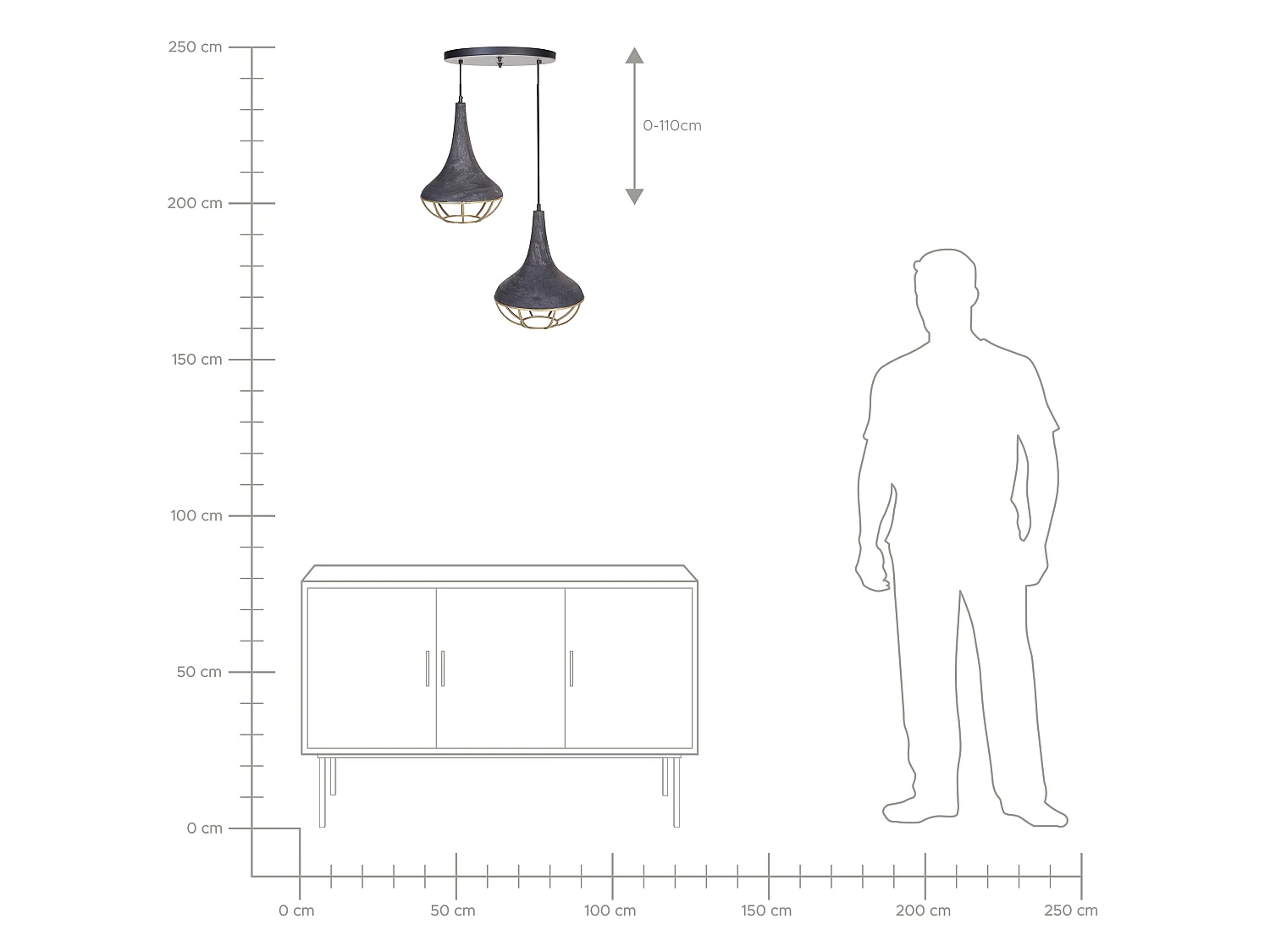 Lampe suspension BAGMATI Bois de manguier Noir