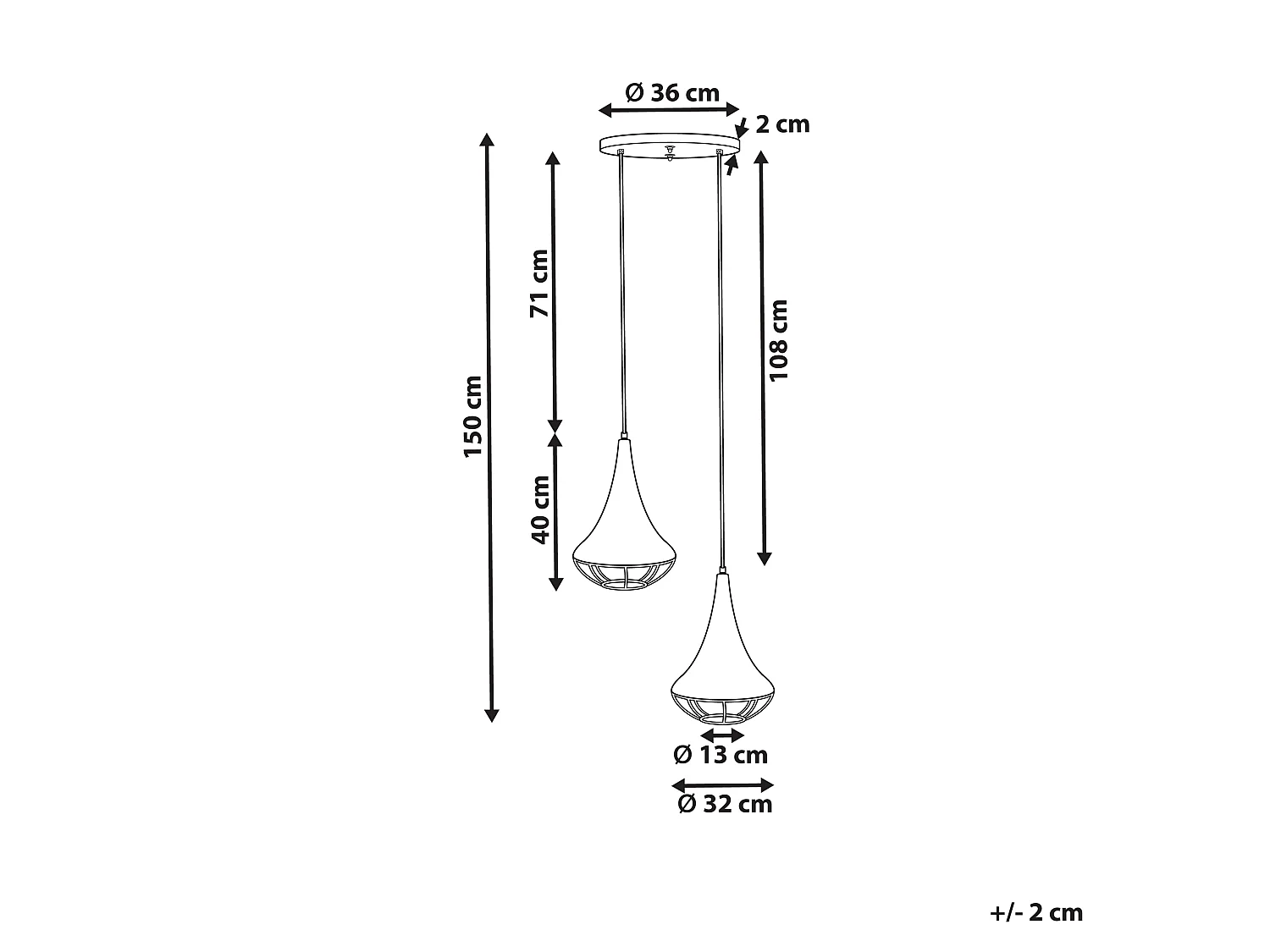 Lampe suspension BAGMATI Bois de manguier Noir