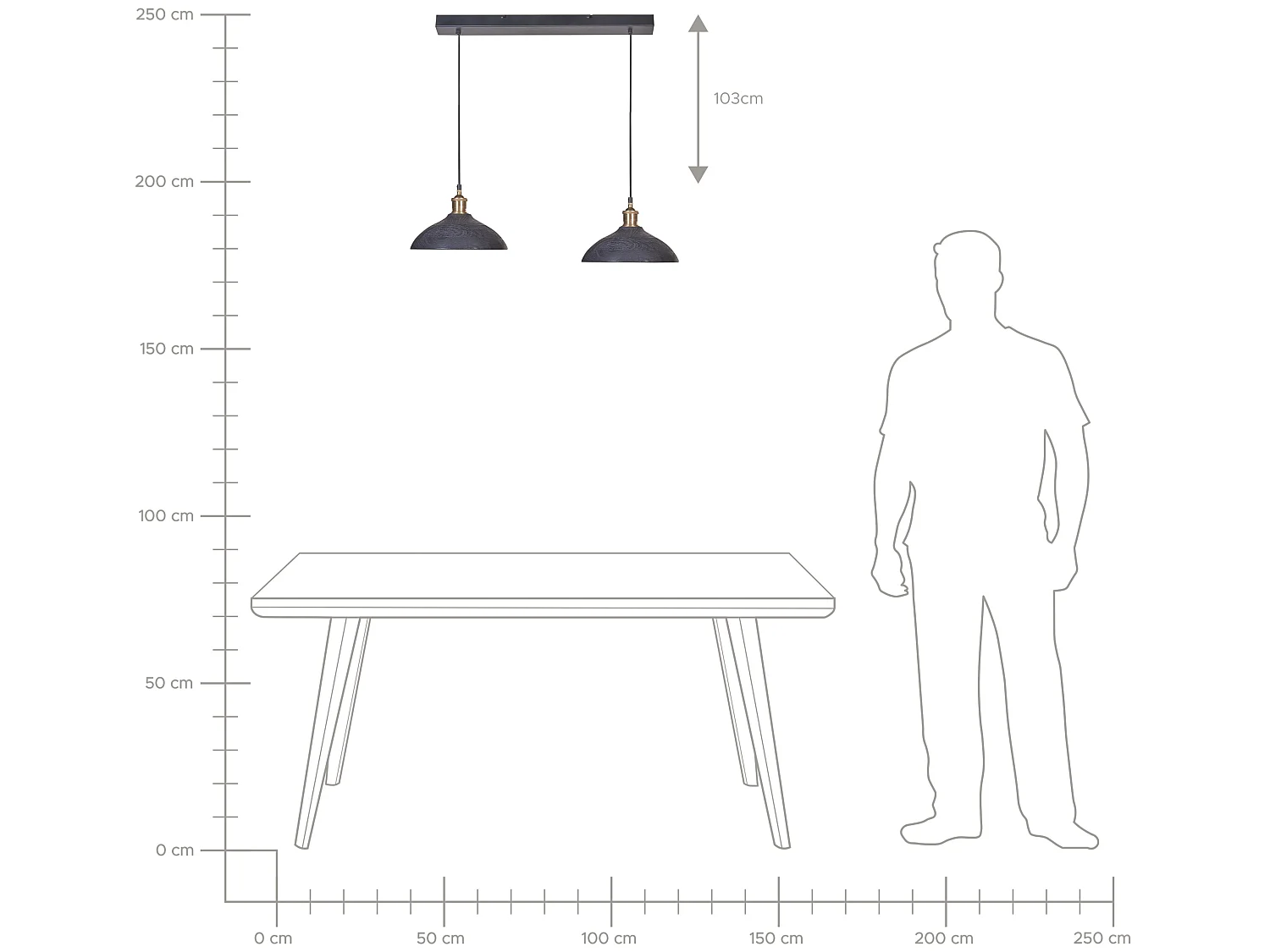 Lampa wisząca CHEYYAR Drewno Czarny