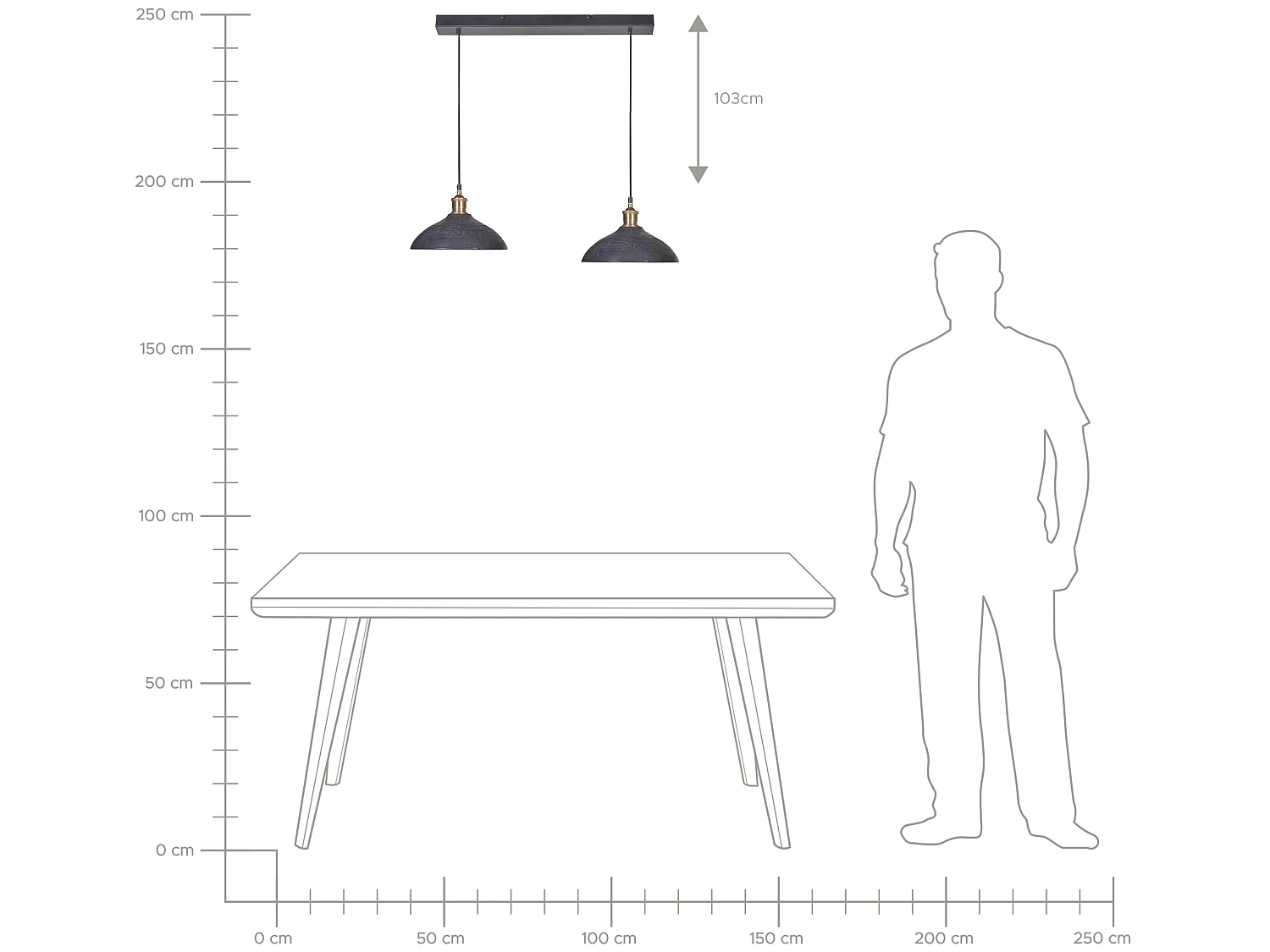 Candeeiro suspenso CHEYYAR Mangueira de mangueira Preto