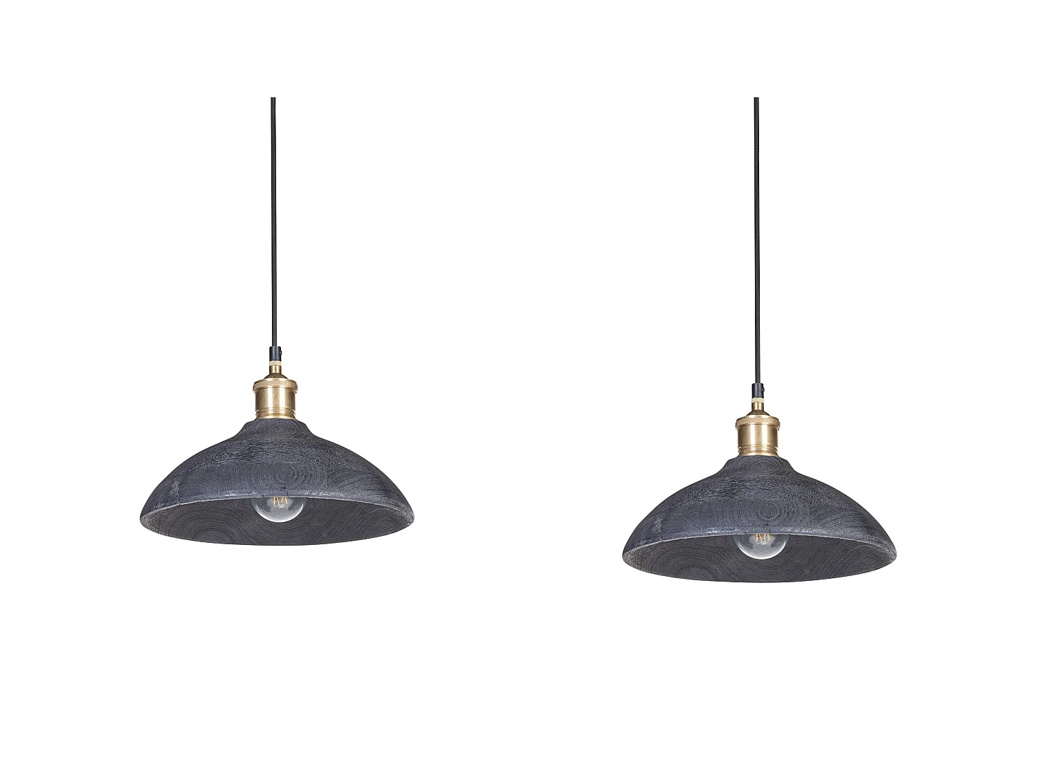 Lampe suspension CHEYYAR Bois de manguier Noir
