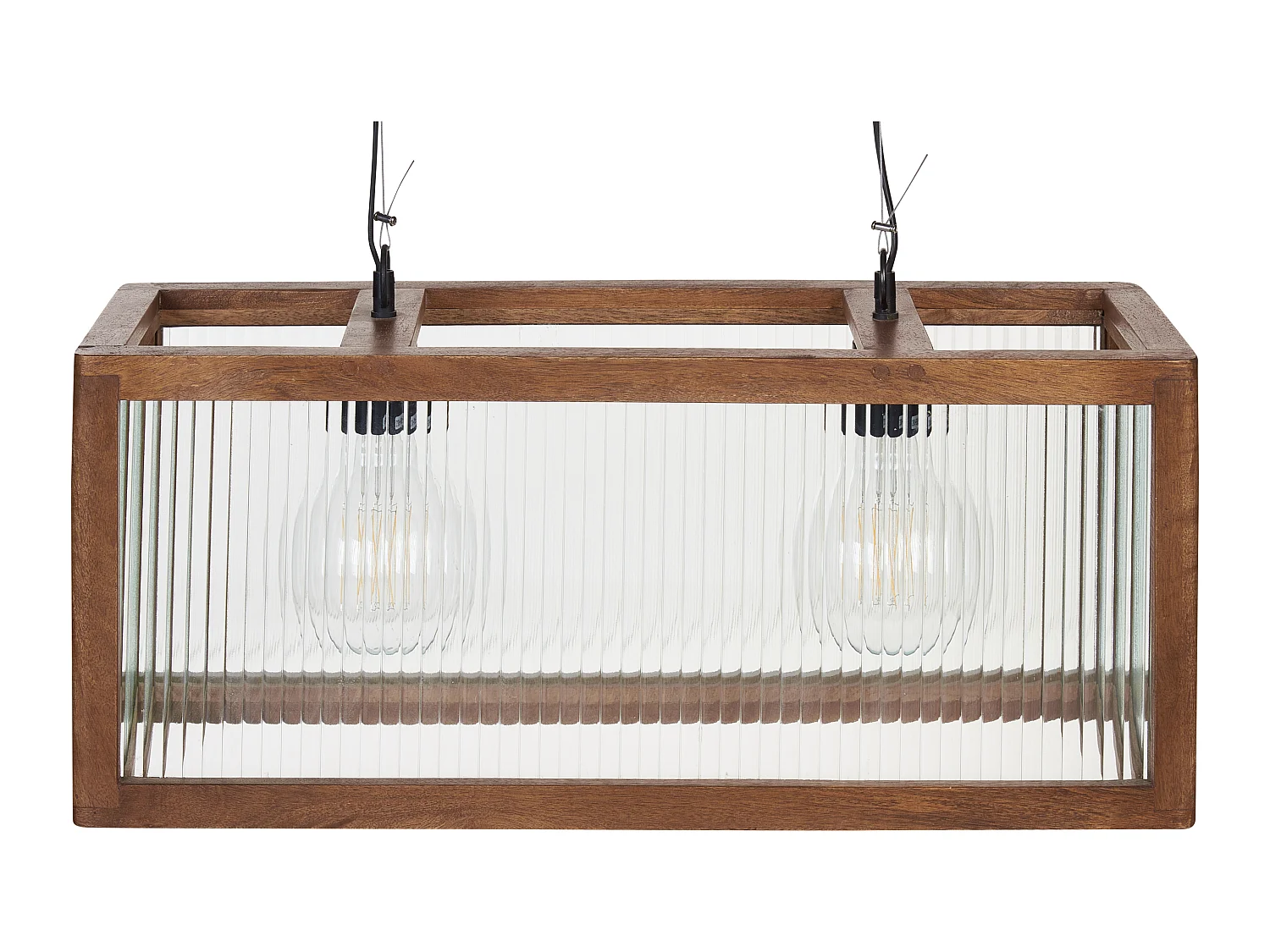 Lampe suspension PENNA Bois de manguier Marron