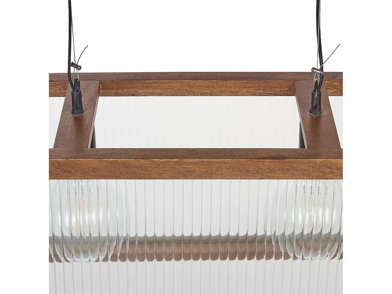 Lampe suspension PENNA Bois de manguier Marron
