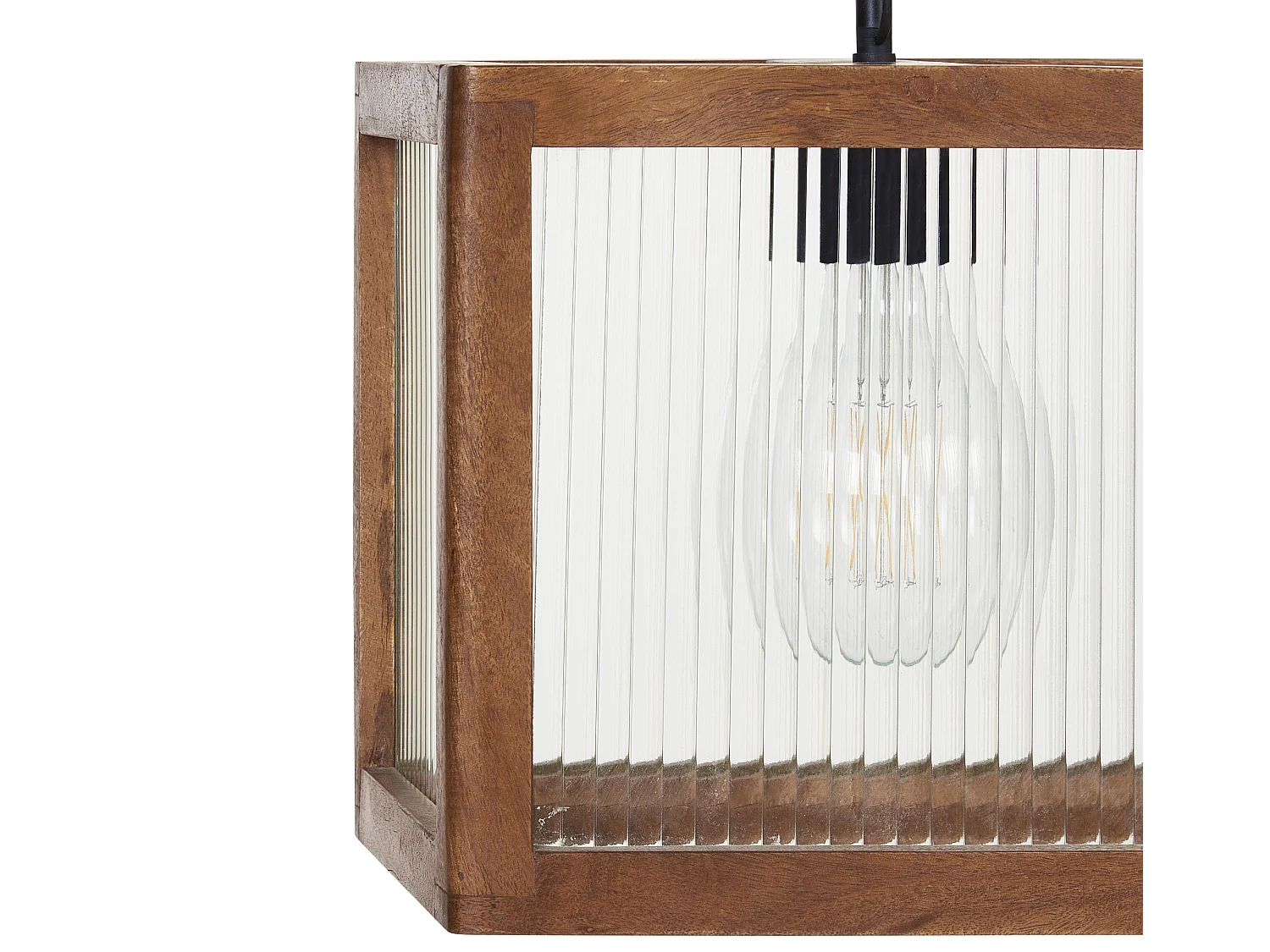 Lampe suspension PENNA Bois de manguier Marron