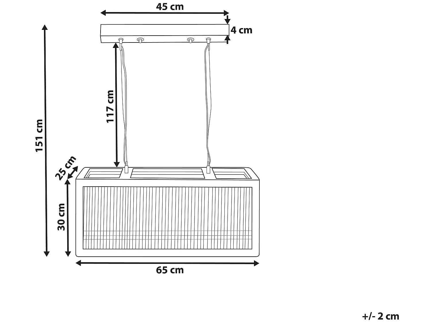 Lampe suspension PENNA Bois de manguier Marron