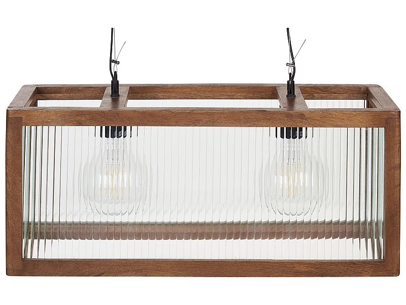 Lampe suspension PENNA Bois de manguier Marron