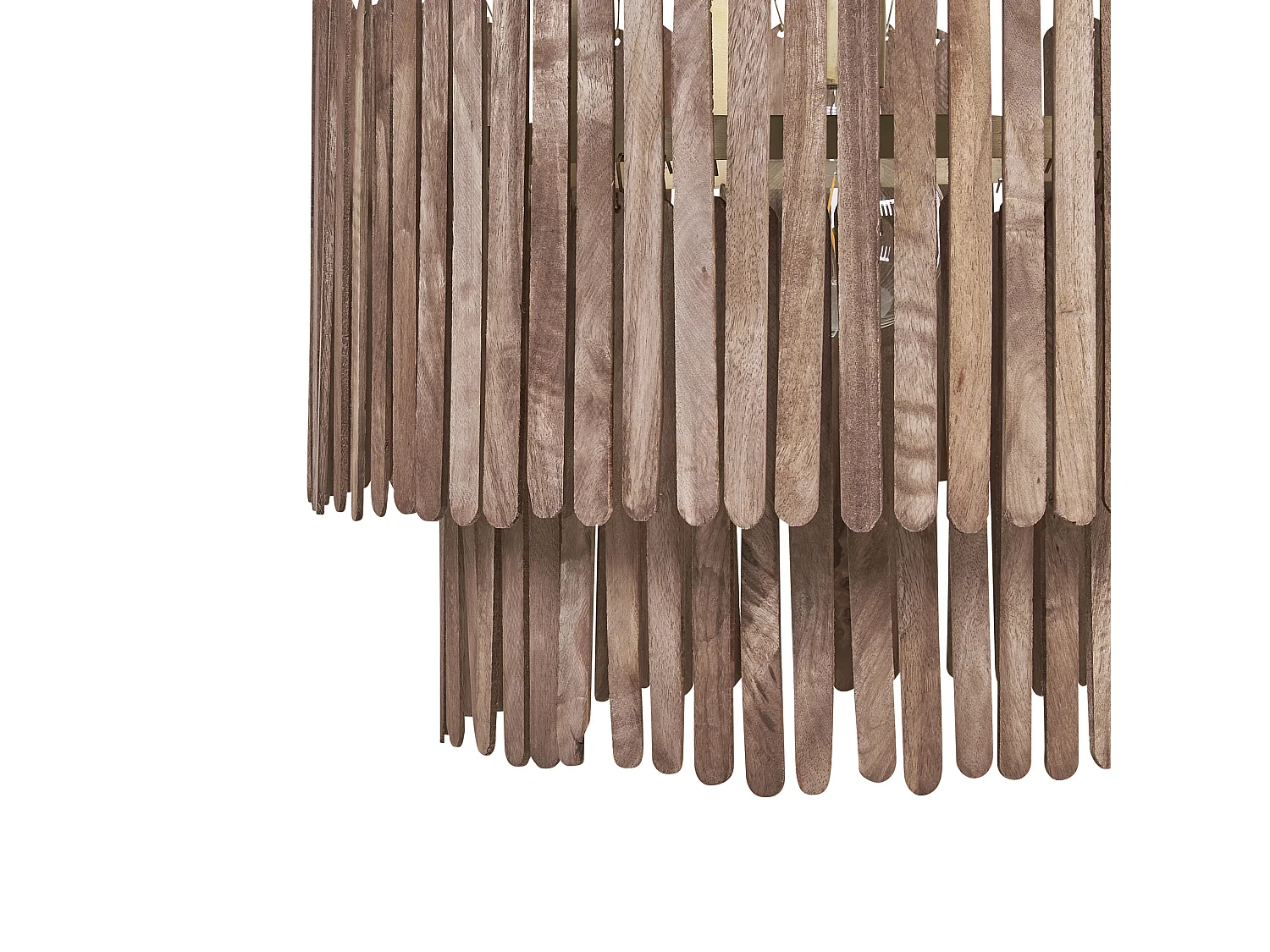 Hängelampe Mango-Holz dunkelbraun 1-flammig Wasserfall-Optik handgemacht Kaveri