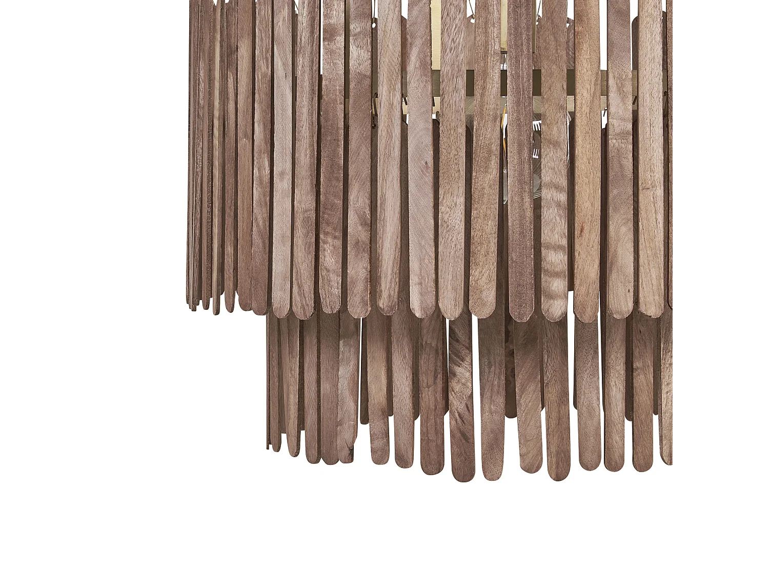 Hängelampe Mango-Holz dunkelbraun 1-flammig Wasserfall-Optik handgemacht Kaveri