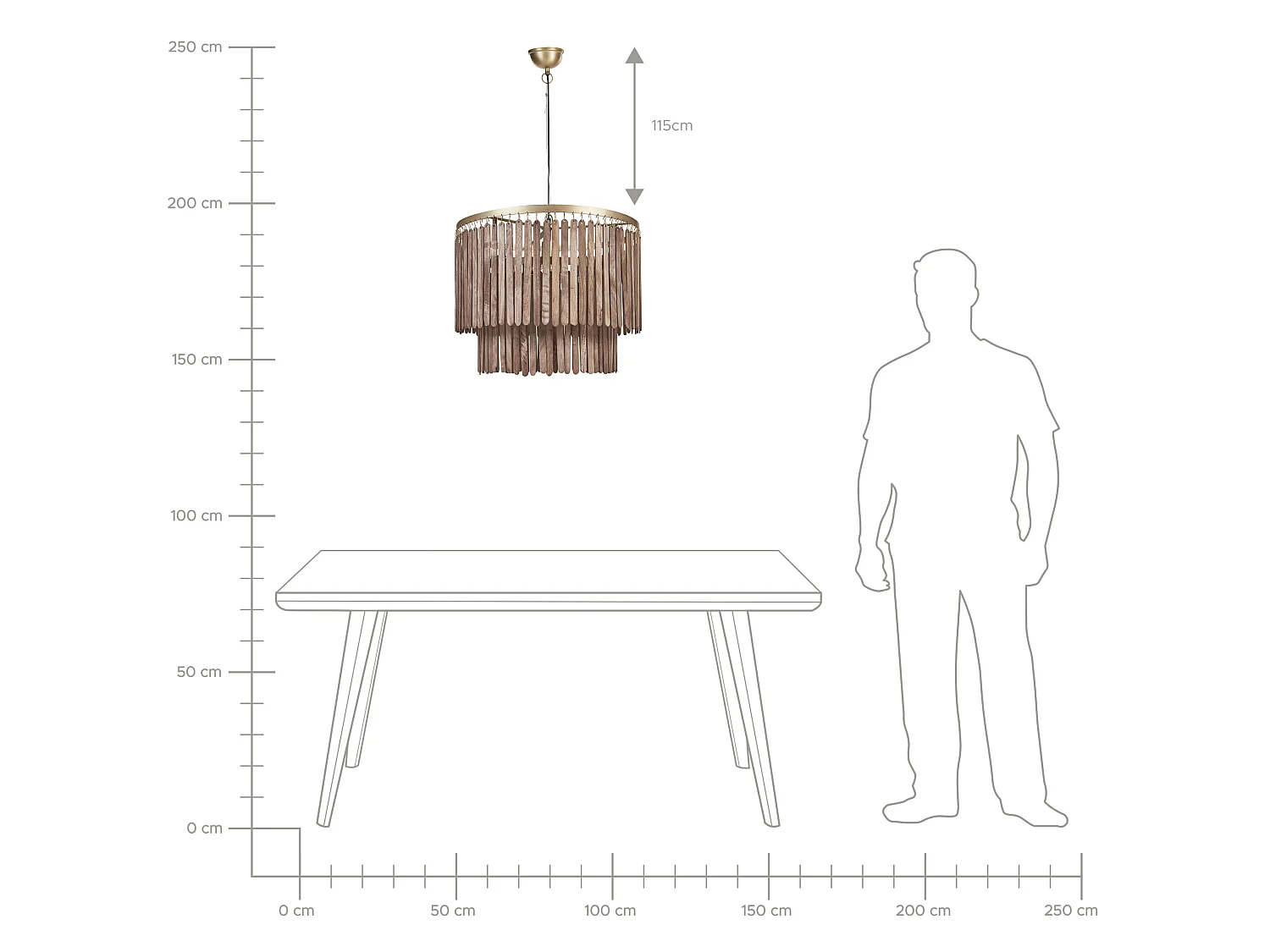 Pendant Lamp KAVERI Mango Wood Brown