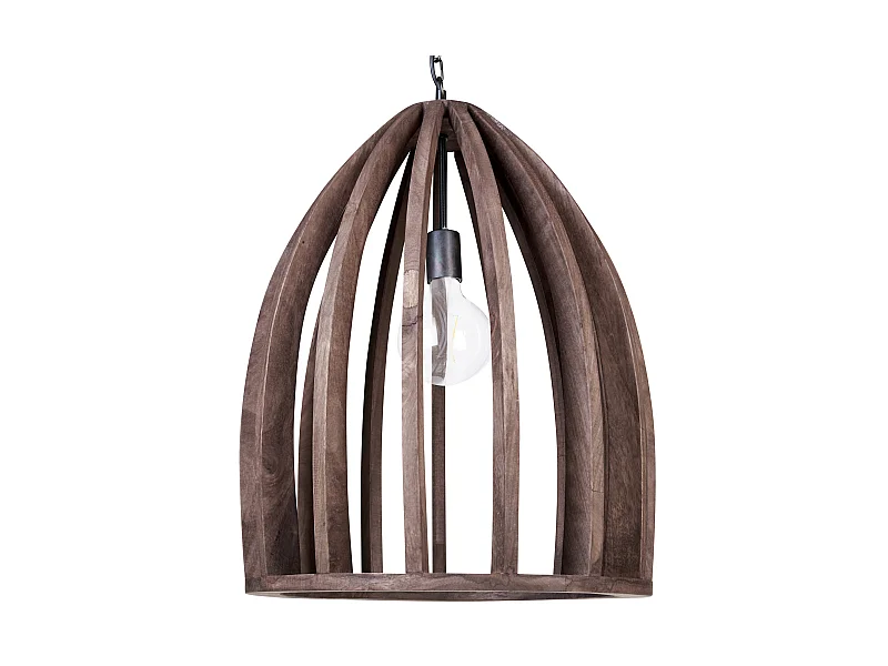 Hängeleuchte Mango Holz dunkelbraun 1-flammig Gitter-Design handgemacht Manair