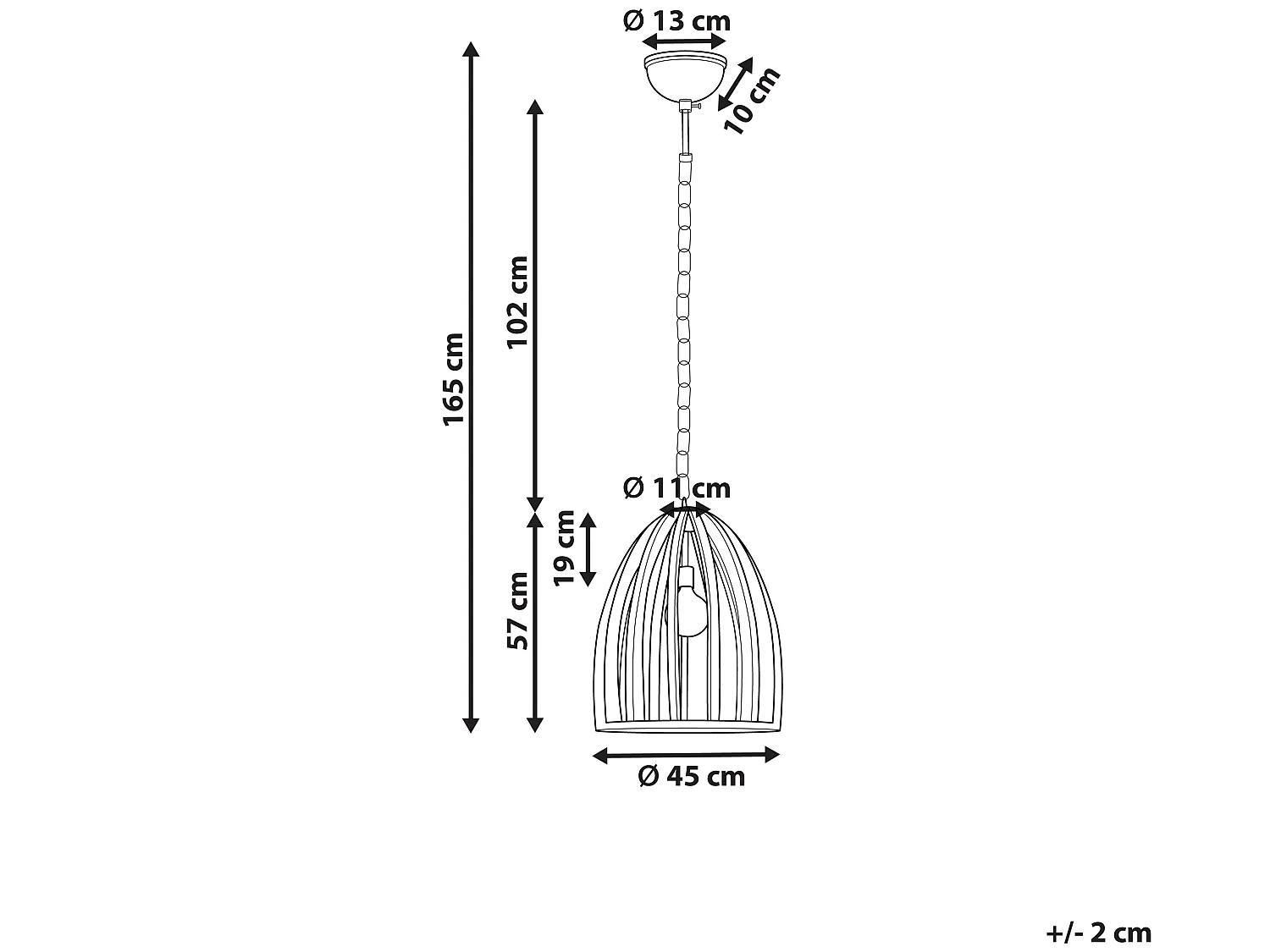 Lampe suspension MANAIR Bois de manguier Marron foncé