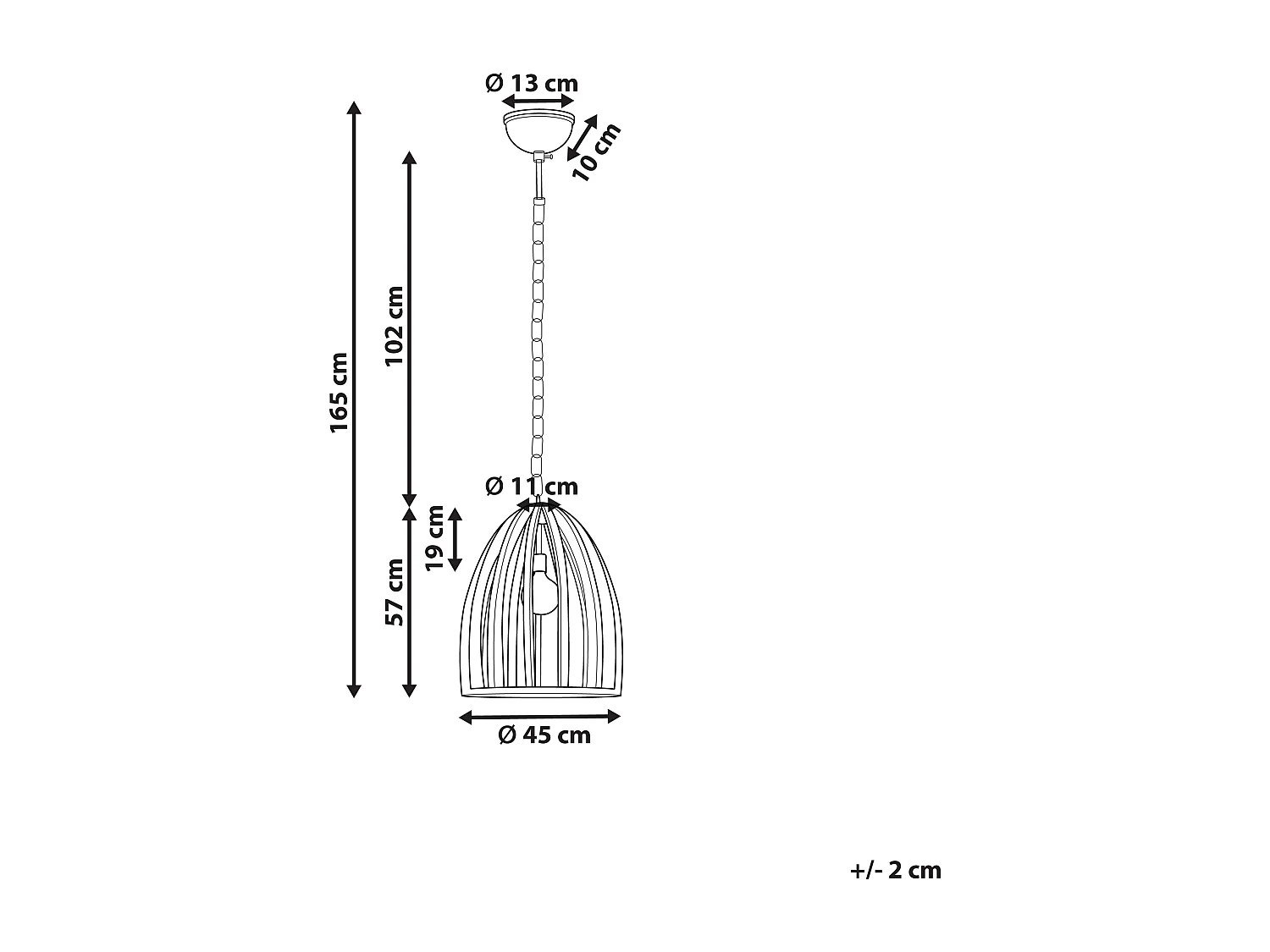 Lampe suspension MANAIR Bois de manguier Marron foncé
