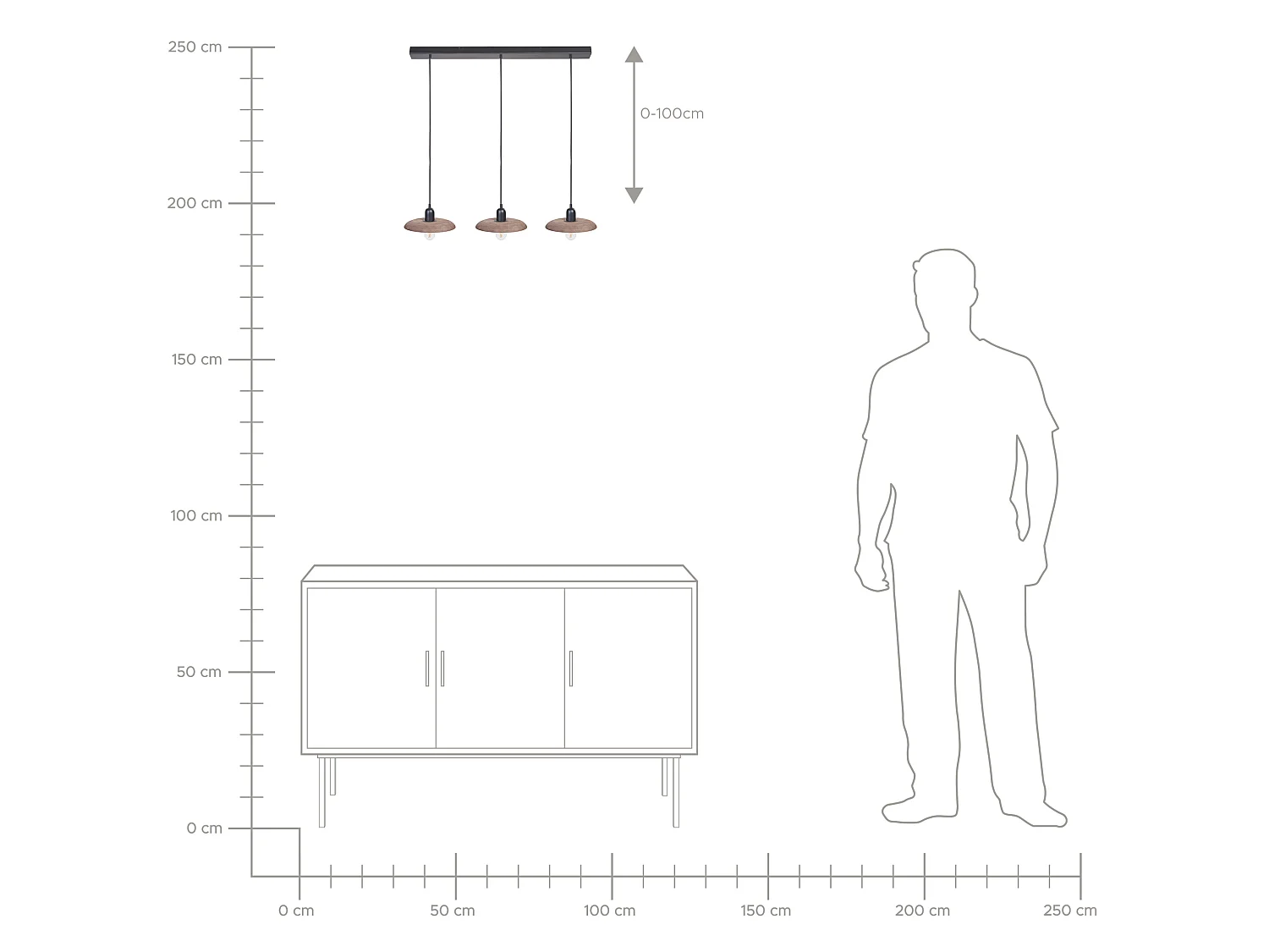 Lampe suspension MANJEERA Bois de manguier Marron foncé