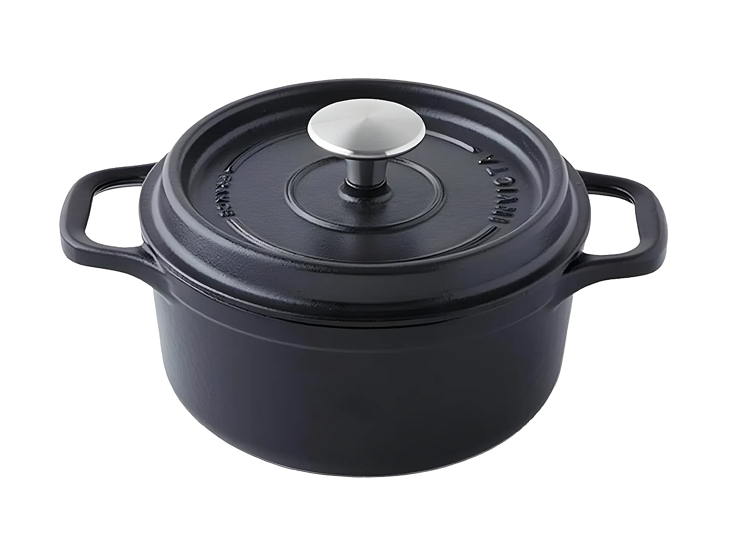 Invicta Cocotte ronde en fonte émaillée 20cm noir - 402201