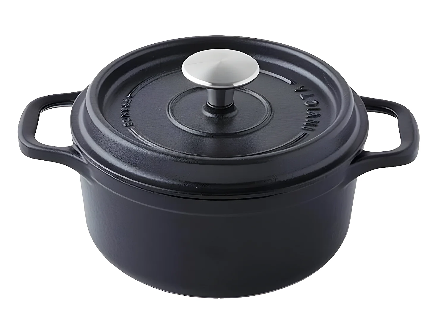 Invicta Cocotte ronde en fonte émaillée 20cm noir - 402201