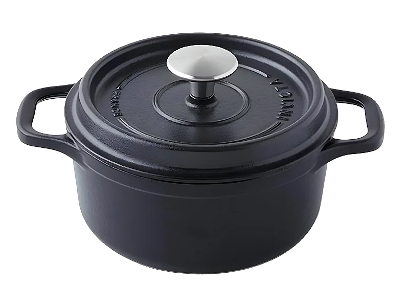 Invicta Cocotte ronde en fonte émaillée 24cm noire mat - 402241
