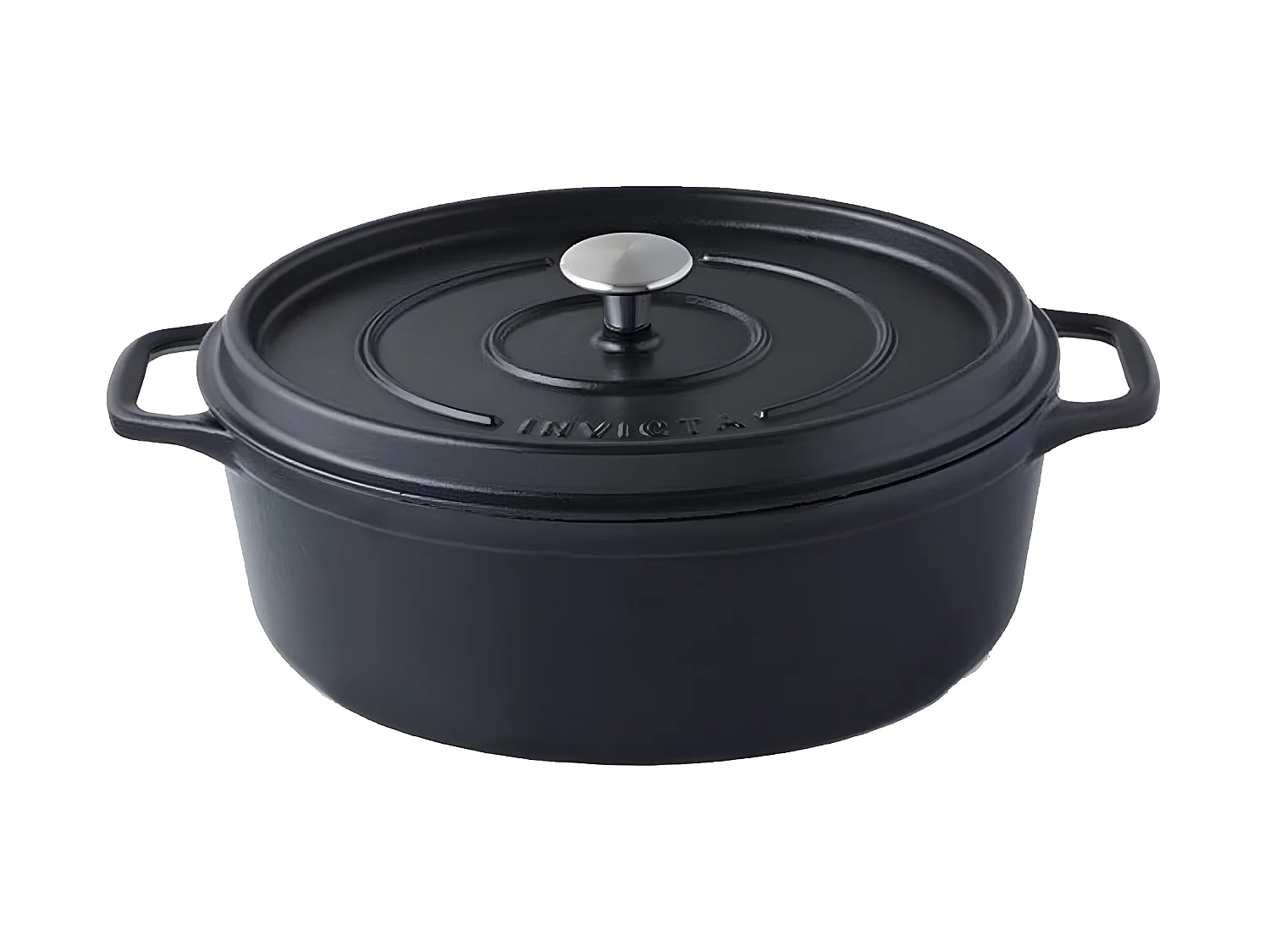 Invicta Cocotte ovale en fonte émaillée 27cm noir - 403271