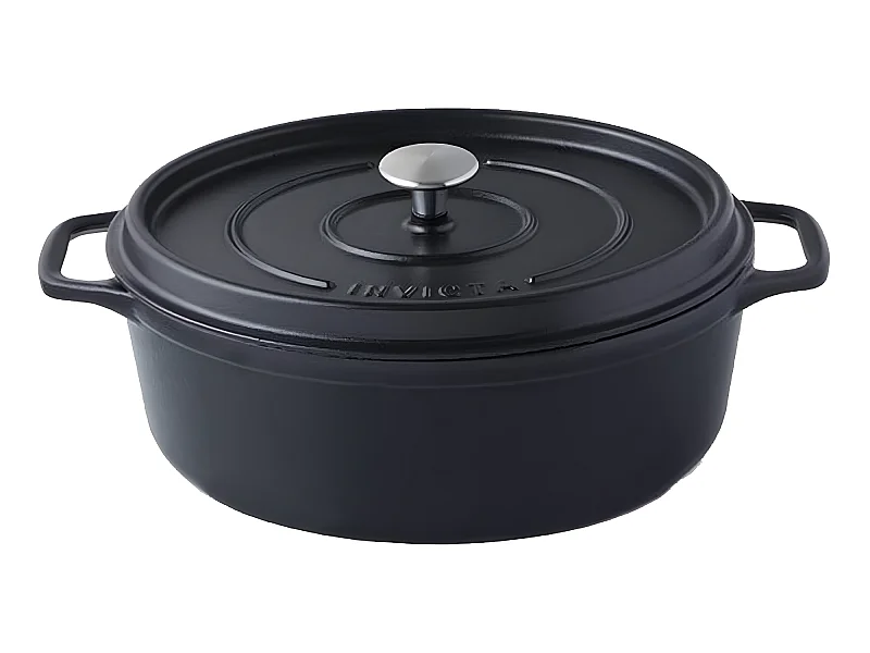 Invicta Cocotte ovale en fonte émaillée 27cm noir - 403271