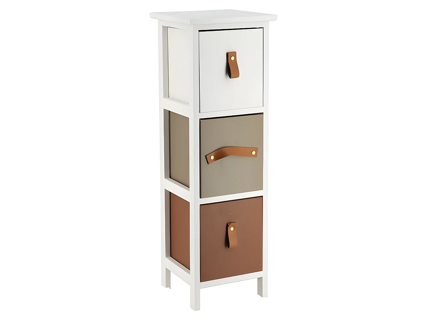 Chiffonnier 3 tiroirs PM marron/terracotta