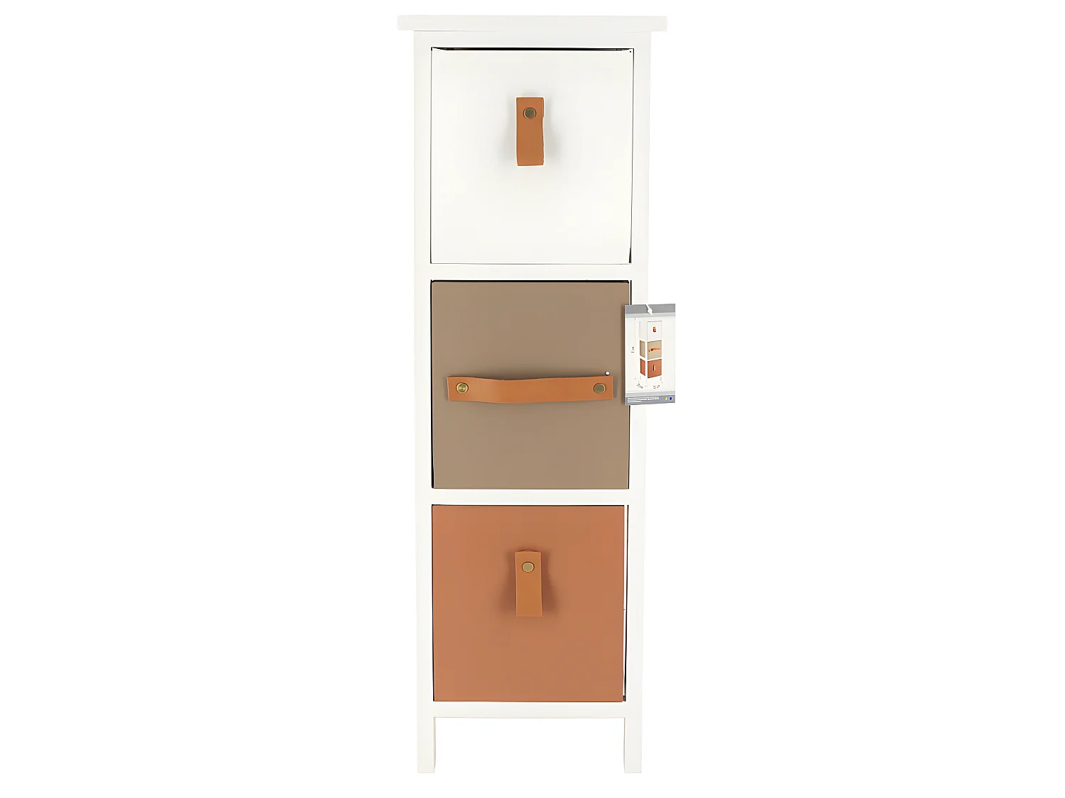 Chiffonnier 3 tiroirs PM marron/terracotta