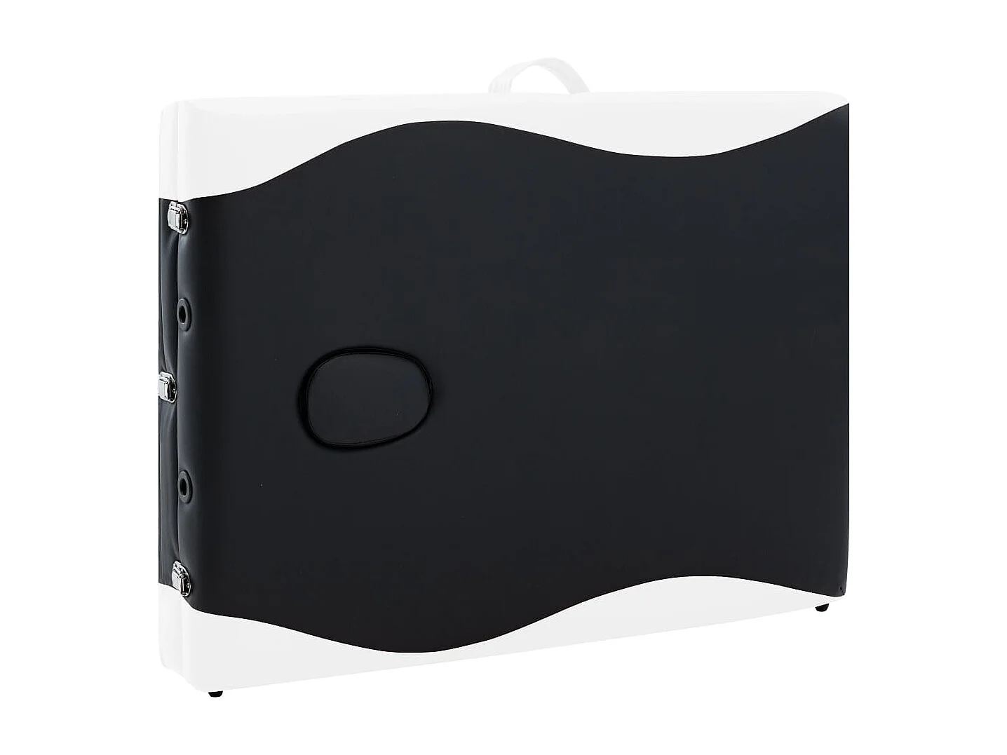 Camilla de masaje plegable de 3 zonas acero inoxidable blanco y negro 02_0001822