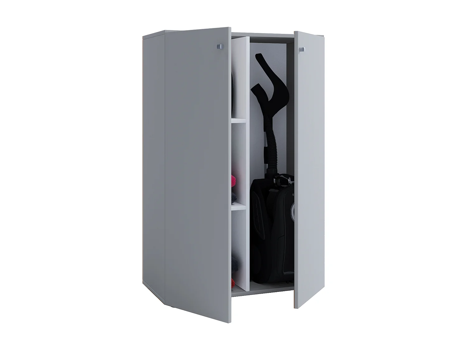 Lona Mini Armoire universelle, armoire de nettoyage, 2 portes, gris.