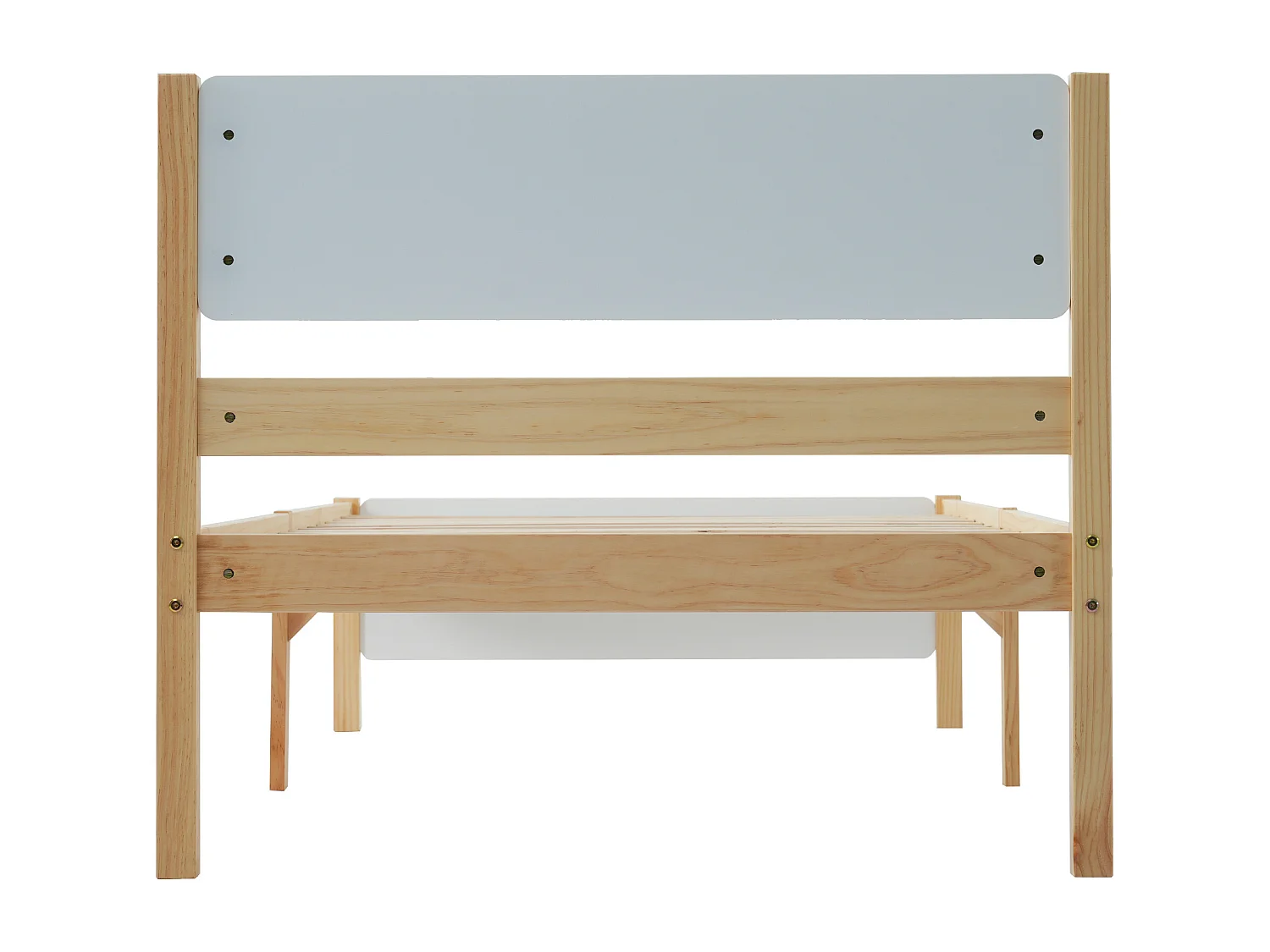 Eenpersoonsbed 90x200cm houten frame - Wit