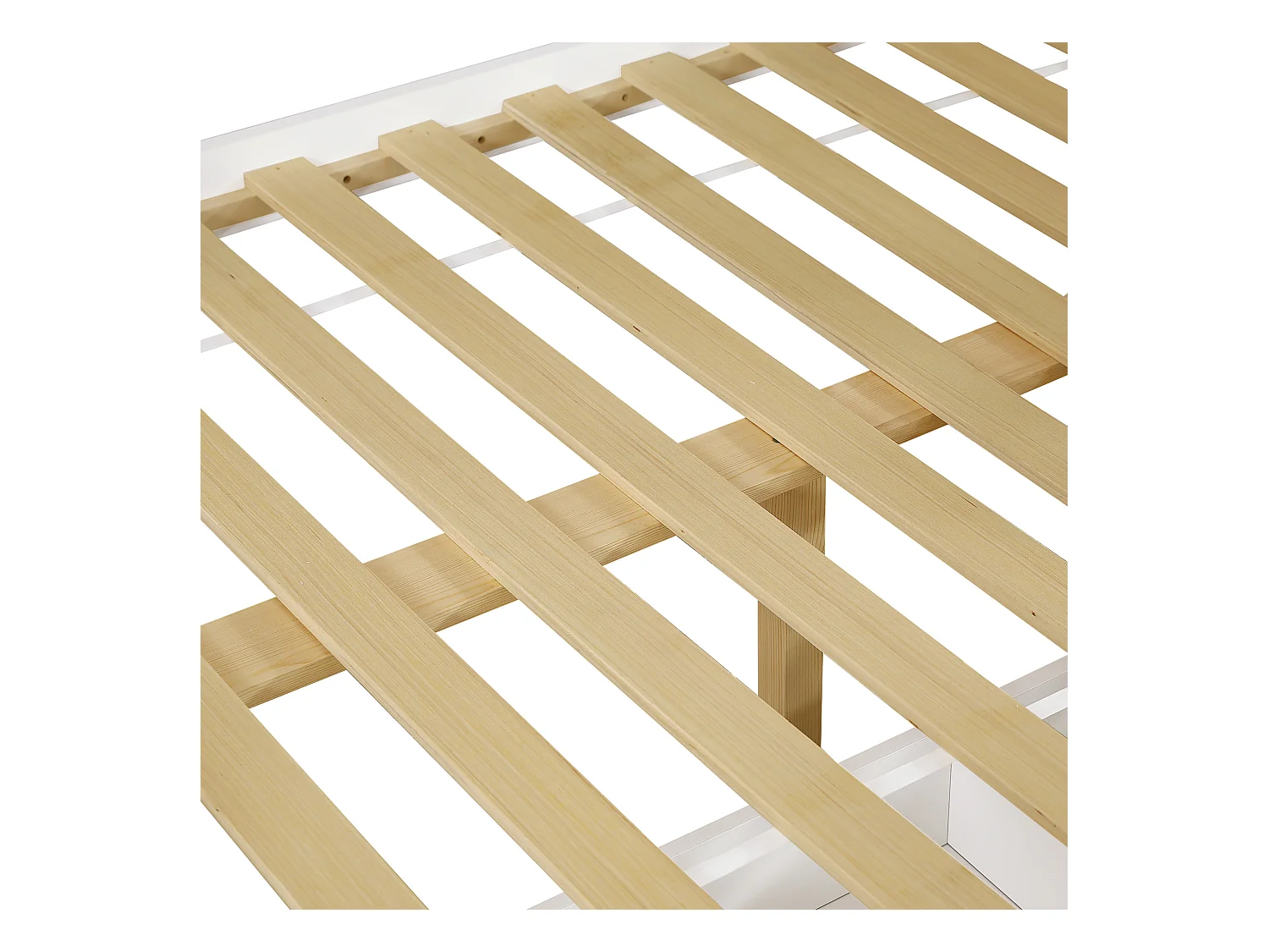 Cabine stapelbed met glijbaan + lades - grenen frame - 90x200cm + 120x200cm - Wit