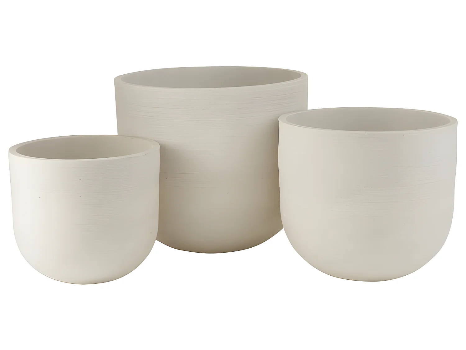 Lot de 3 Cache-Pots Céramique "Roda" 50cm Blanc