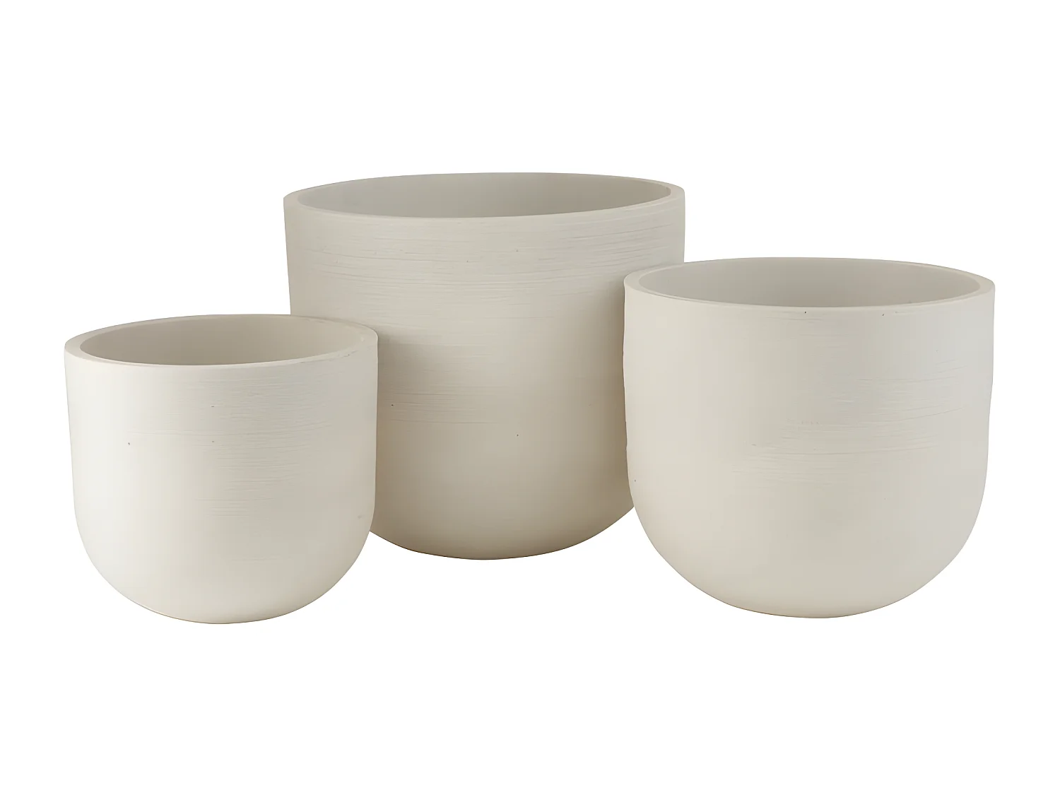 Lot de 3 Cache-Pots Céramique "Roda" 50cm Blanc
