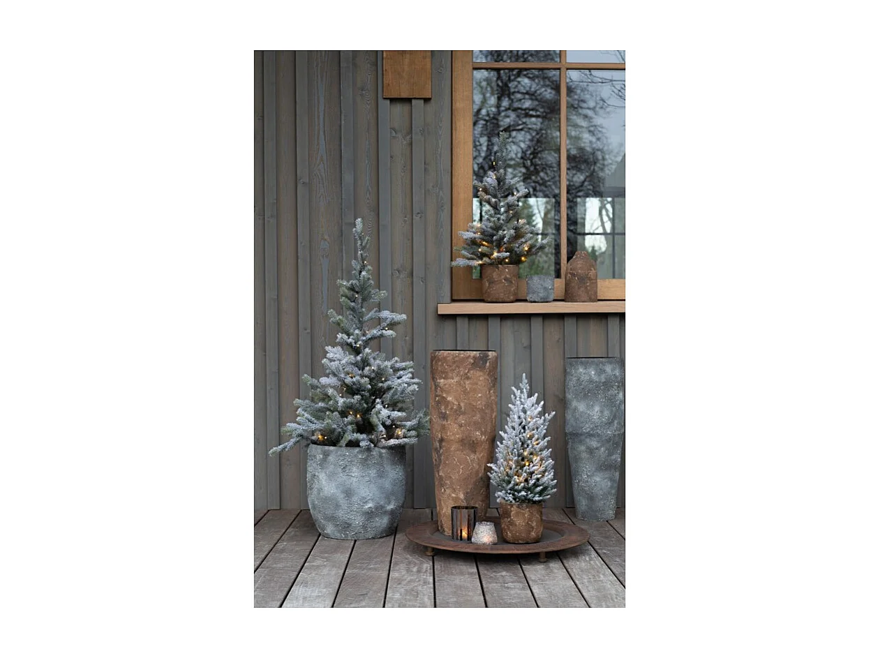 Set van 3 grijze metalen plantenpotten 18x18x18.5 cm