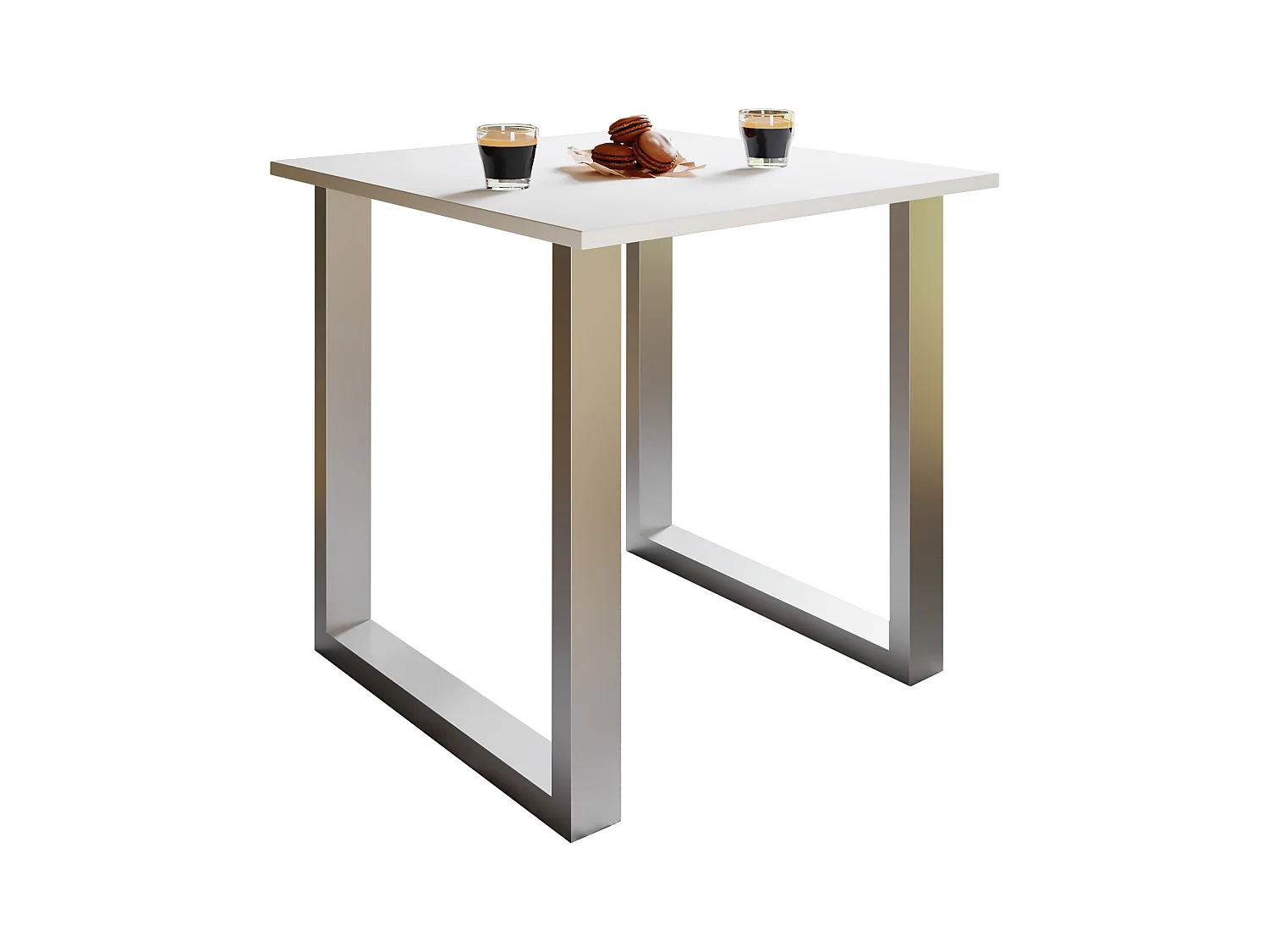 Dining table Xona Silver / White H. 76 x W. 80 x D. 50 cm