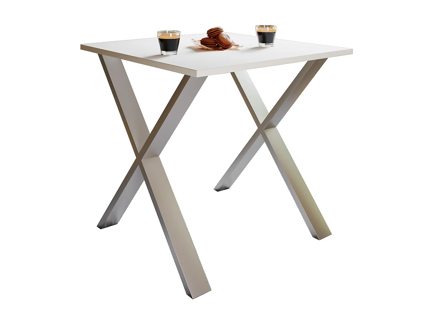 Dining table Xona Silver / White H. 76 x W. 80 x D. 50 cm